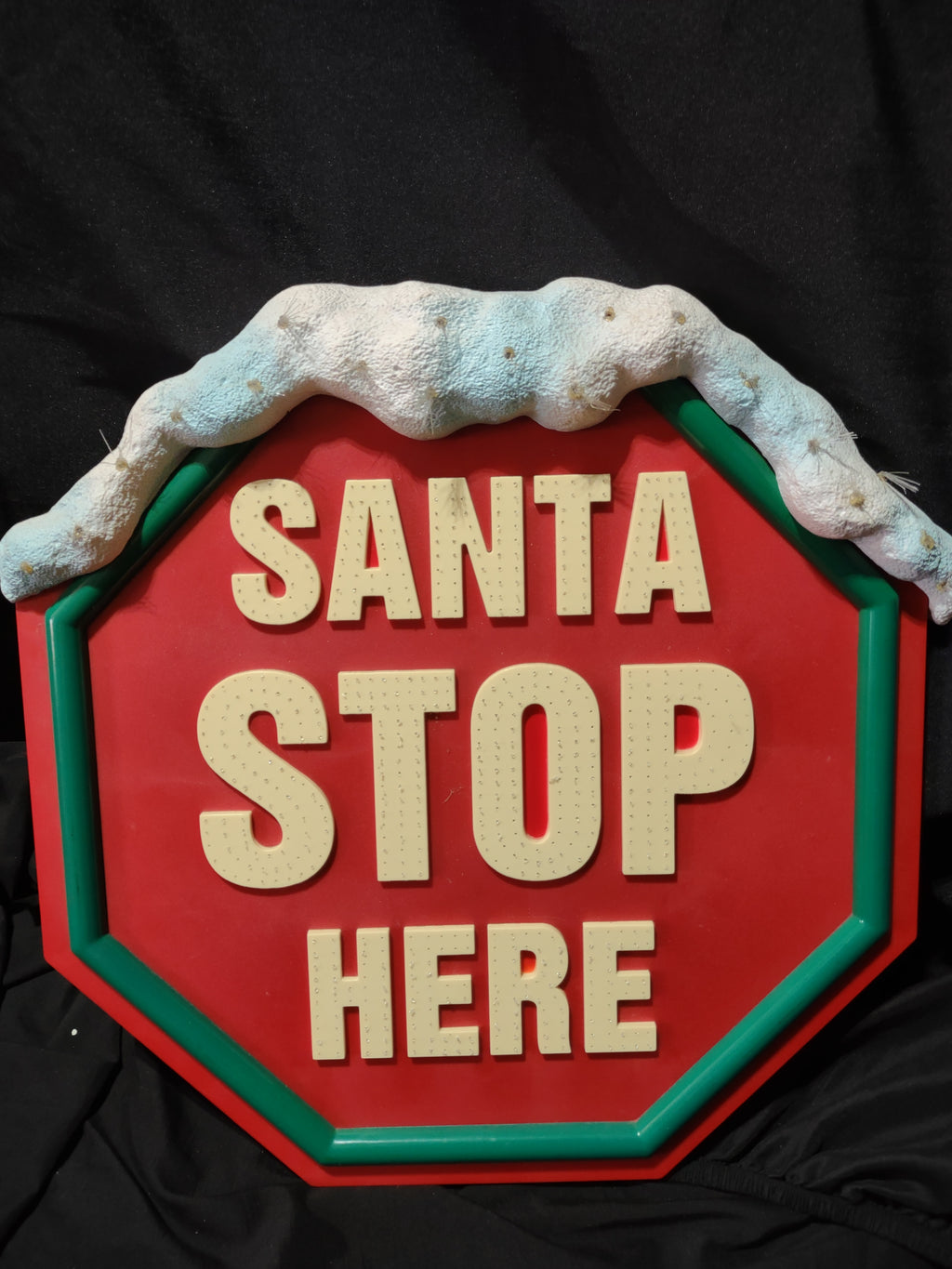 Vintage Christmas Santa Stop Here Lighted Yard Sign [4865]