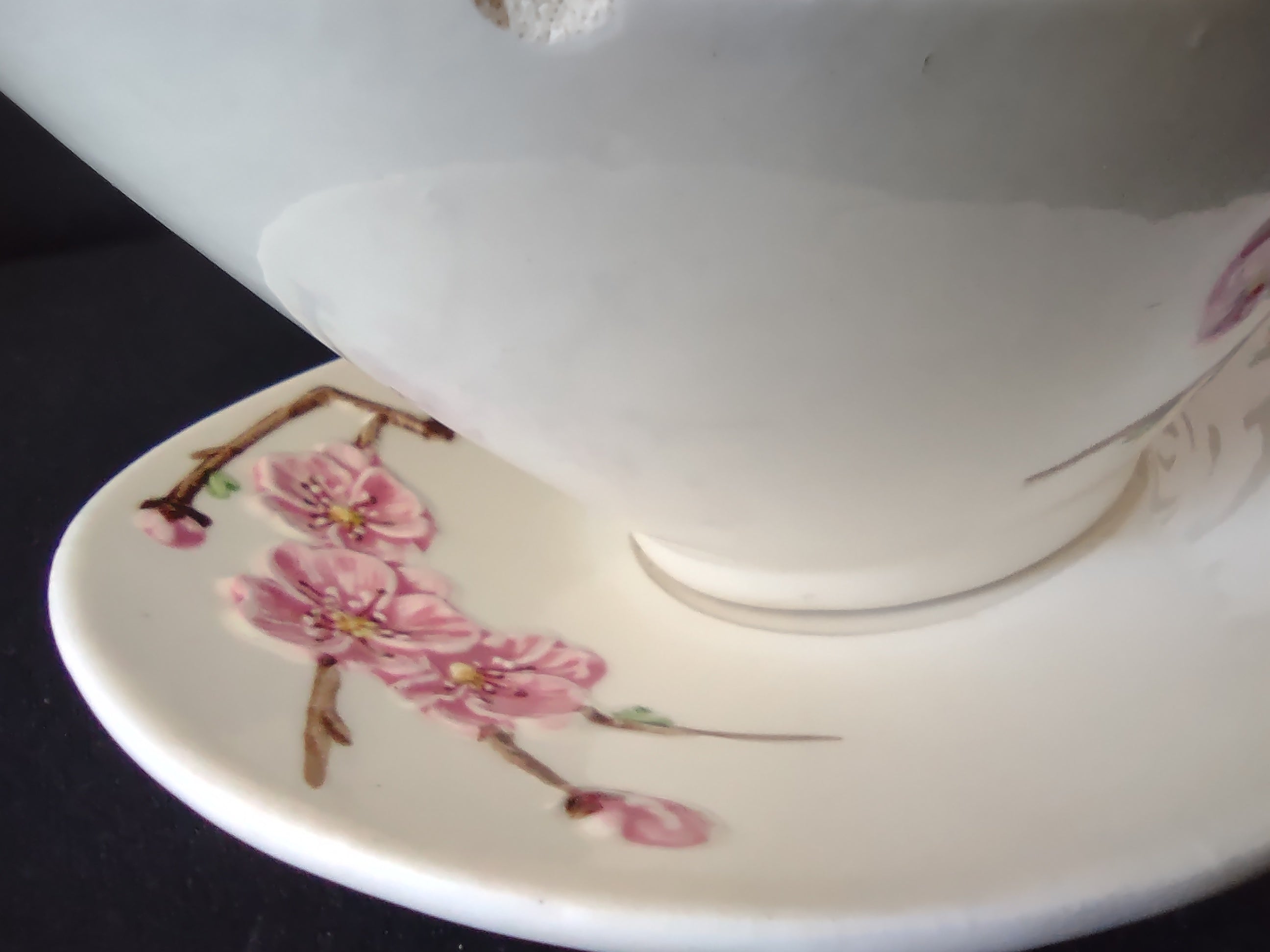 Vintage Metlox Poppytrail Peach Blossom Gravy Boat Underplate Pink [6554]
