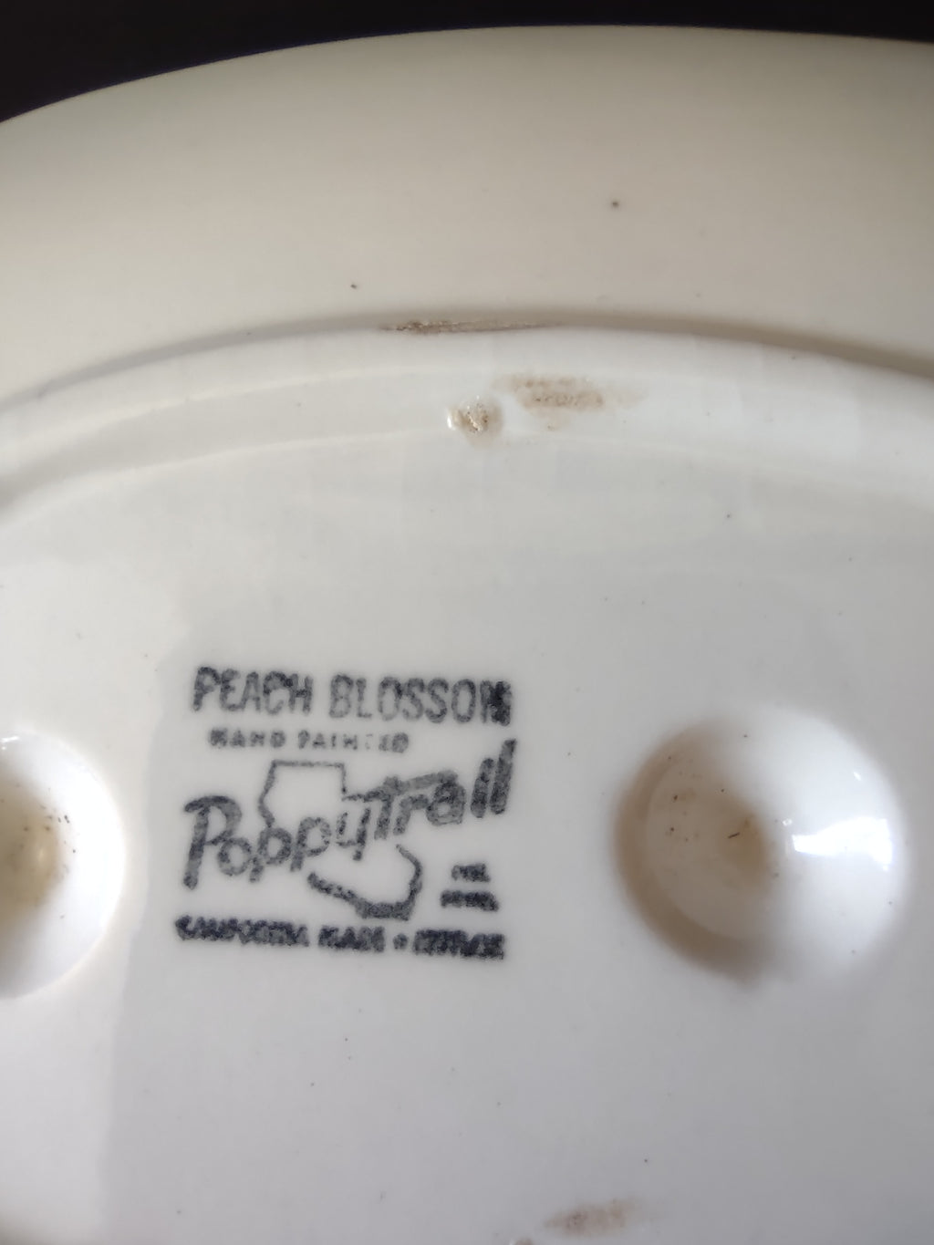 Vintage Metlox Poppytrail Peach Blossom Gravy Boat Underplate Pink [6554]