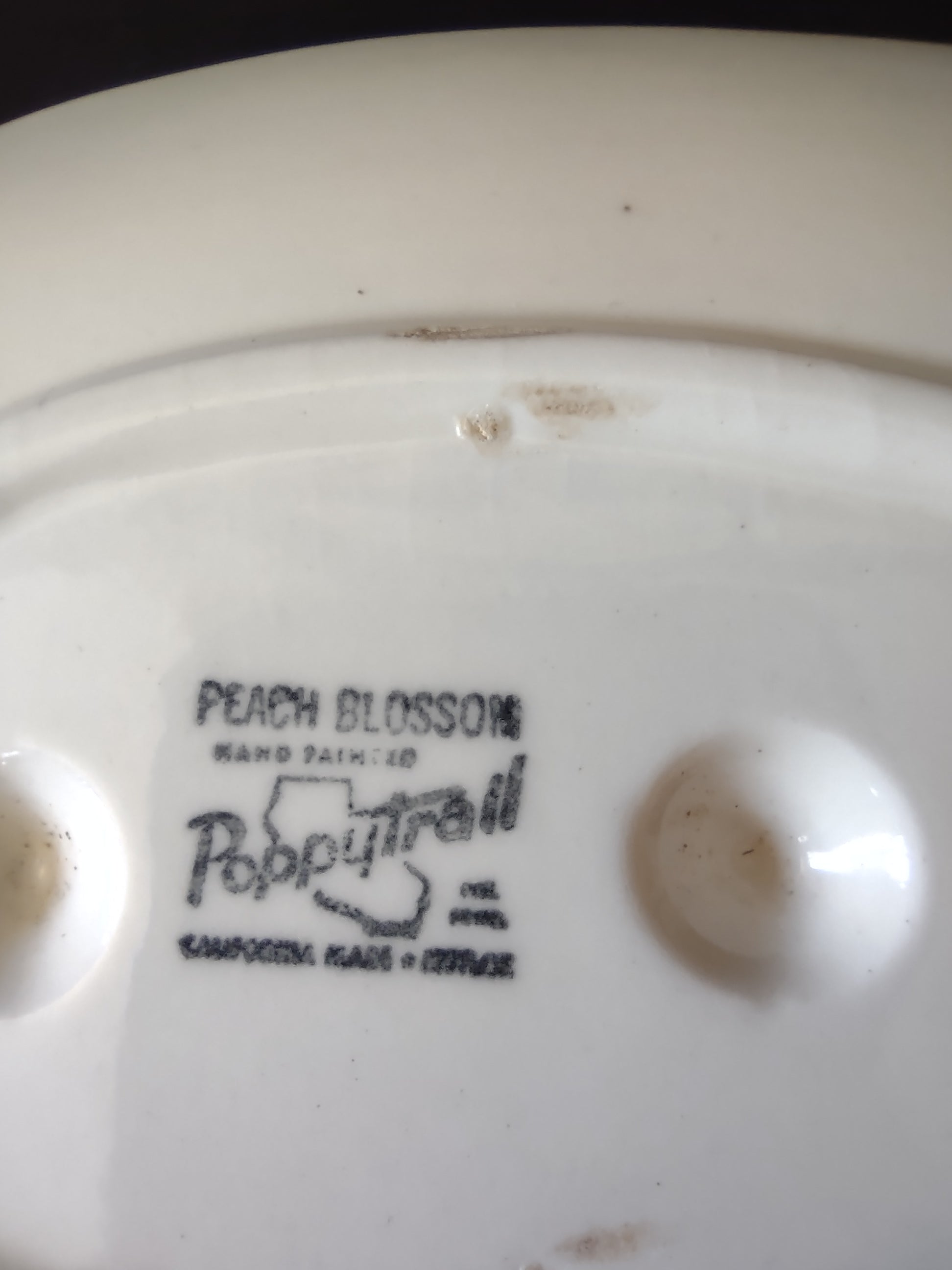 Vintage Metlox Poppytrail Peach Blossom Gravy Boat Underplate Pink [6554]
