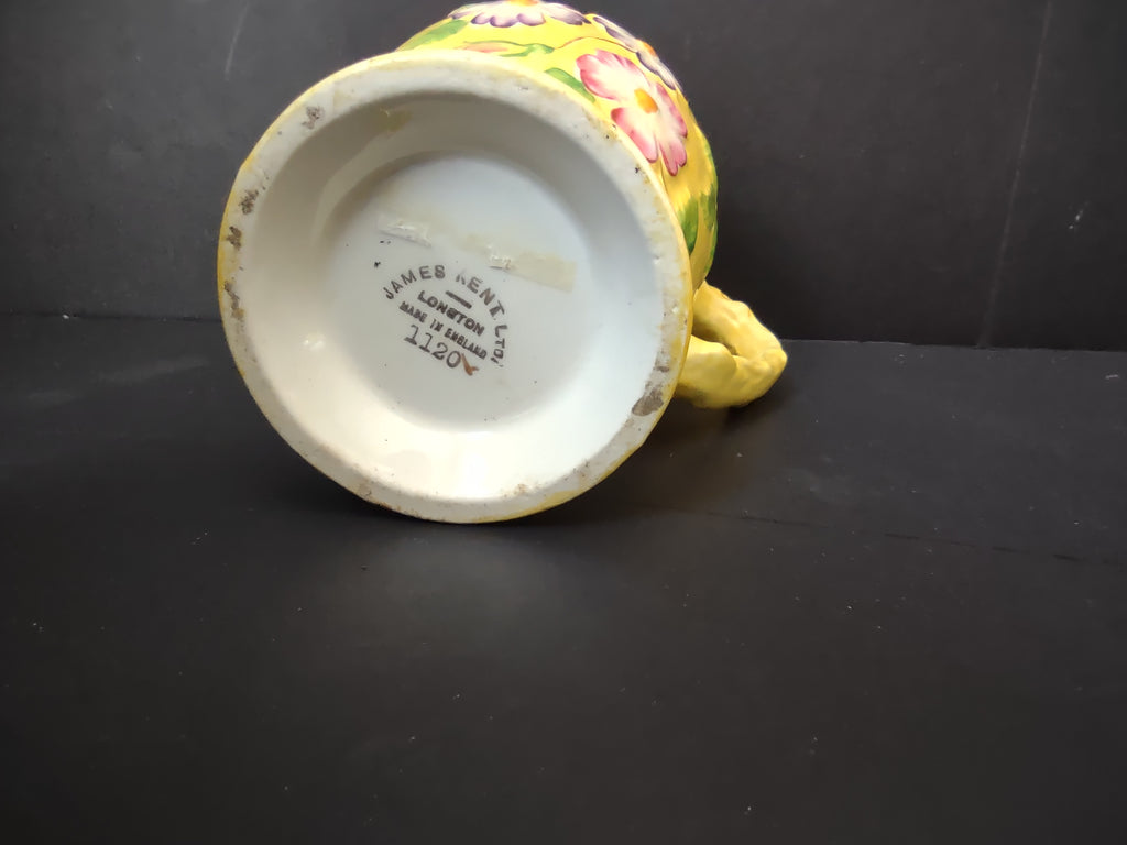 Vintage James Kent Ltd Yellow Floral Pitcher Jug England #1120 [6551]