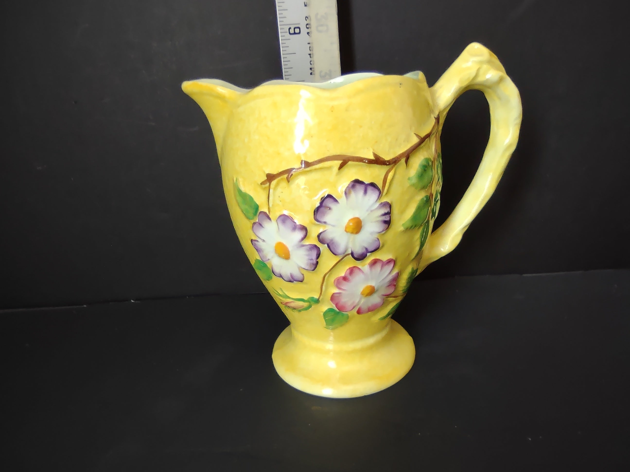 Vintage James Kent Ltd Yellow Floral Pitcher Jug England #1120 [6551]