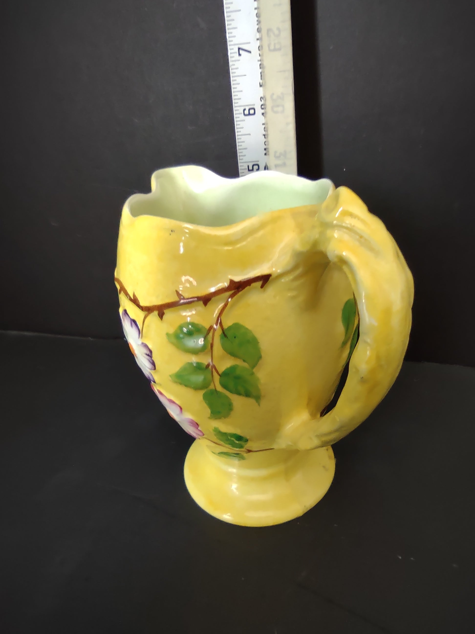 Vintage James Kent Ltd Yellow Floral Pitcher Jug England #1120 [6551]