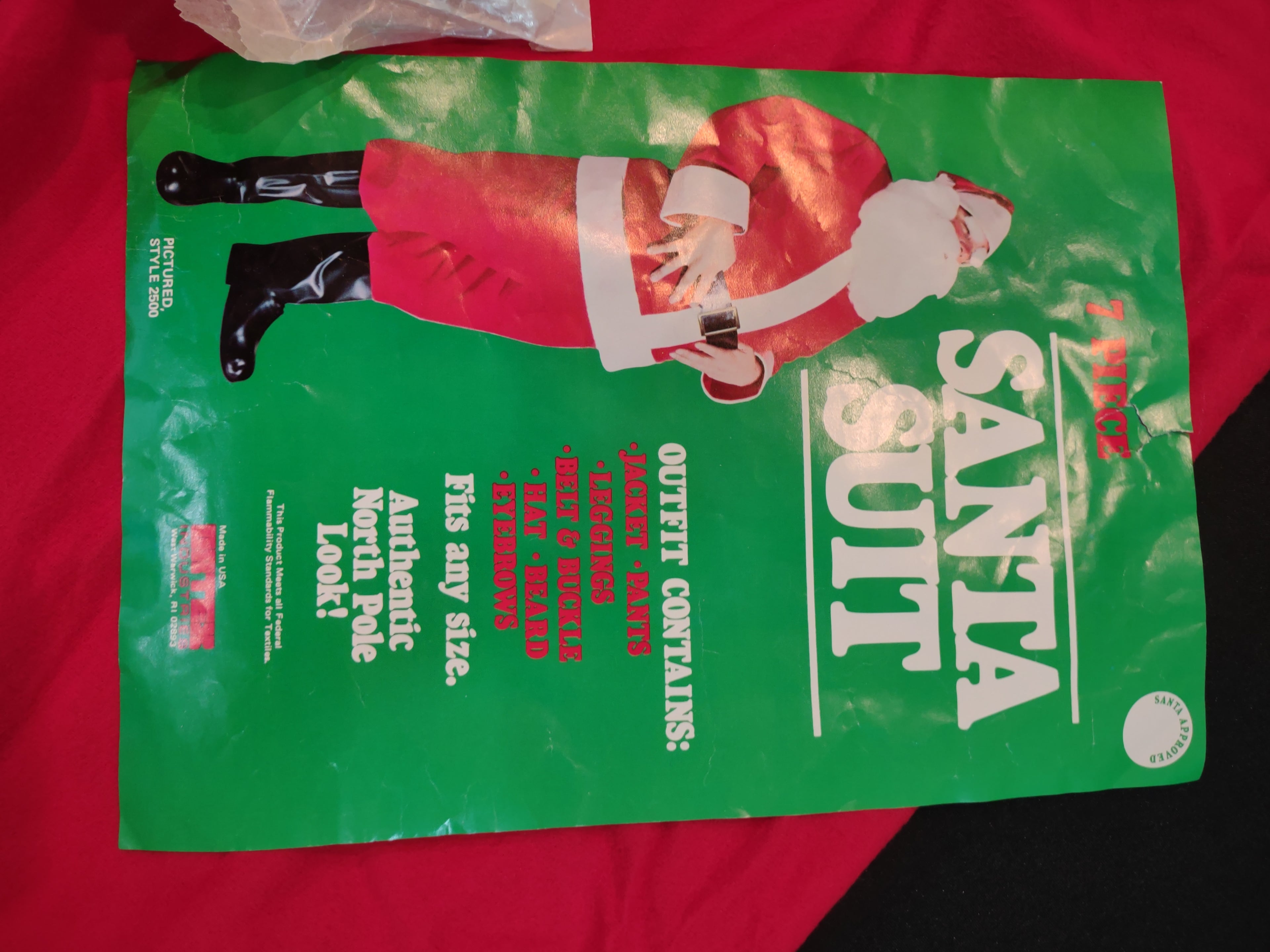 Vintage Santa Suit Costume Complete 5-Piece Set Red White [4866]