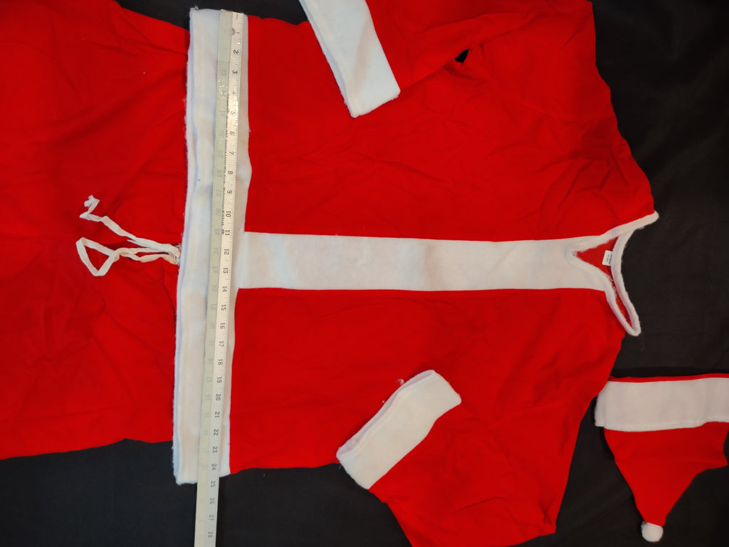 Vintage Santa Suit Costume Complete 5-Piece Set Red White [4866]