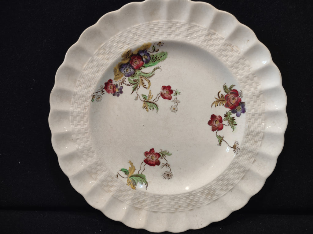 Vintage Copeland Spode Wicker Lane Plate Crazing Earthenware England [6556]