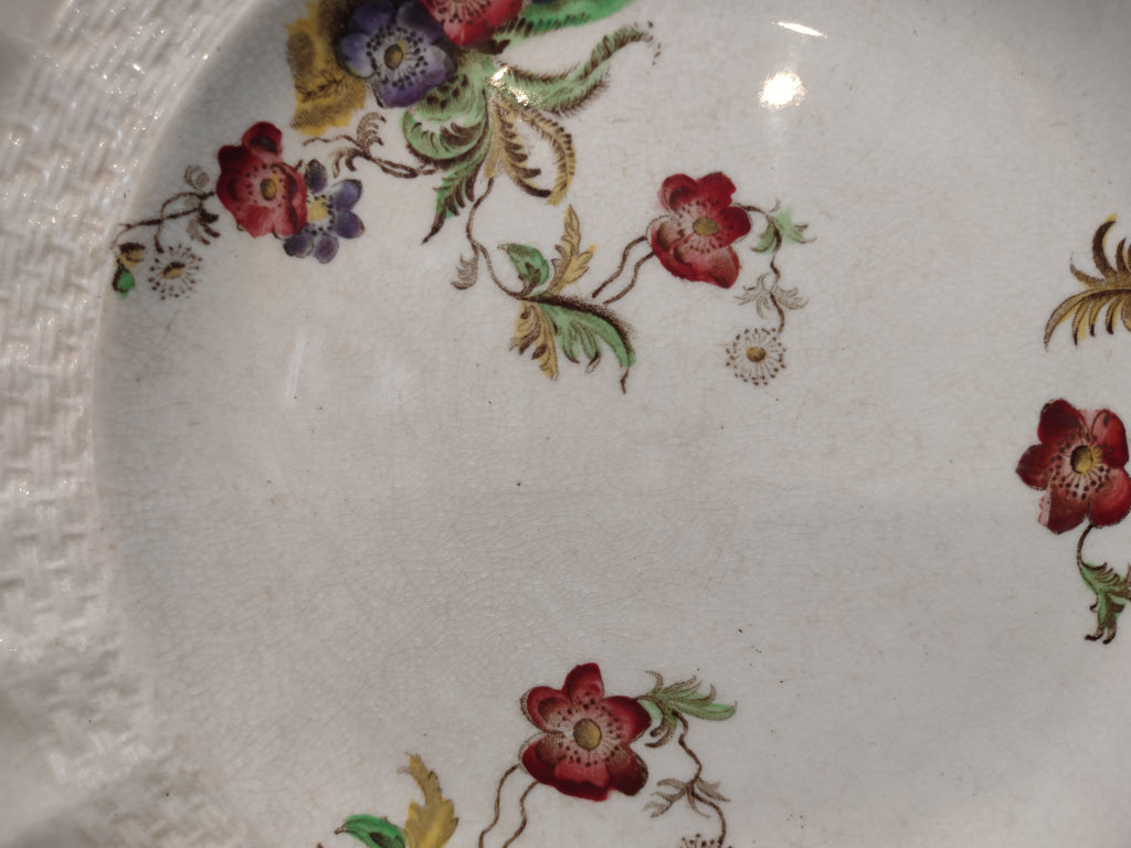 Vintage Copeland Spode Wicker Lane Plate Crazing Earthenware England [6556]