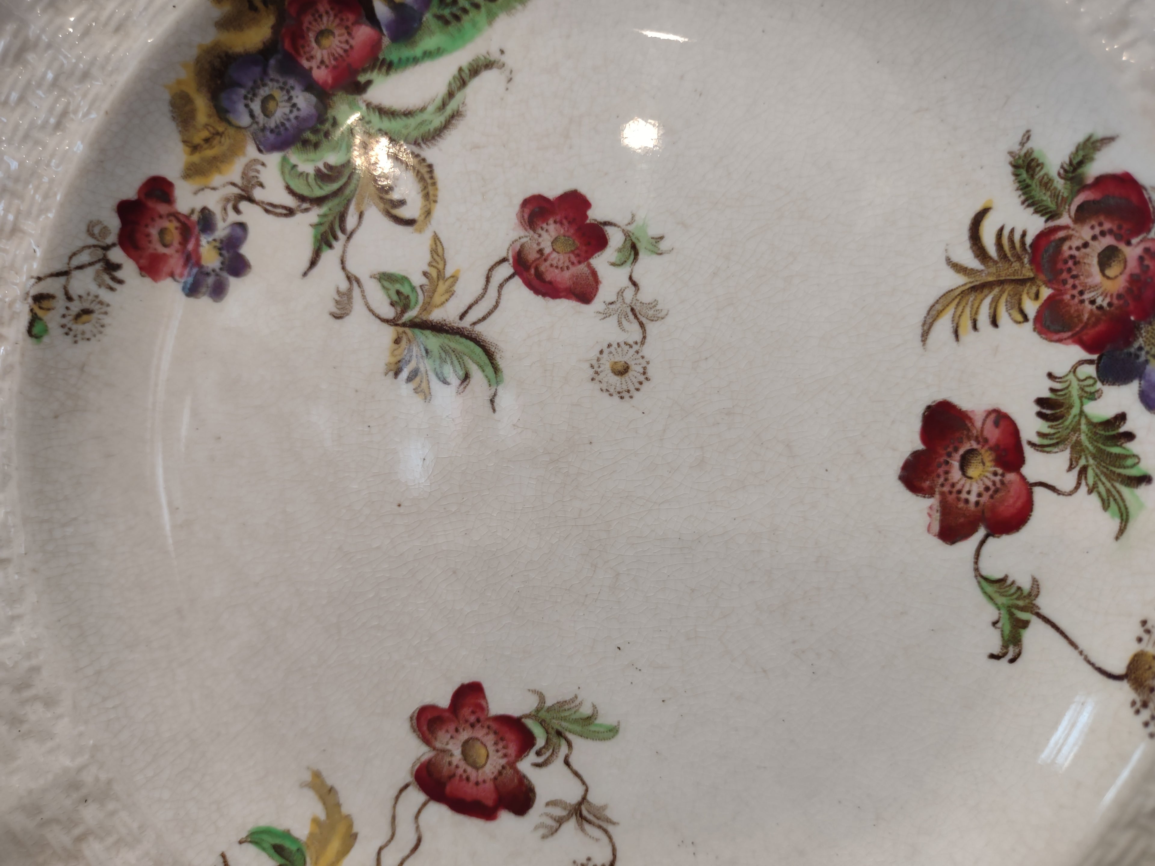 Vintage Copeland Spode Wicker Lane Plate Crazing Earthenware England [6556]
