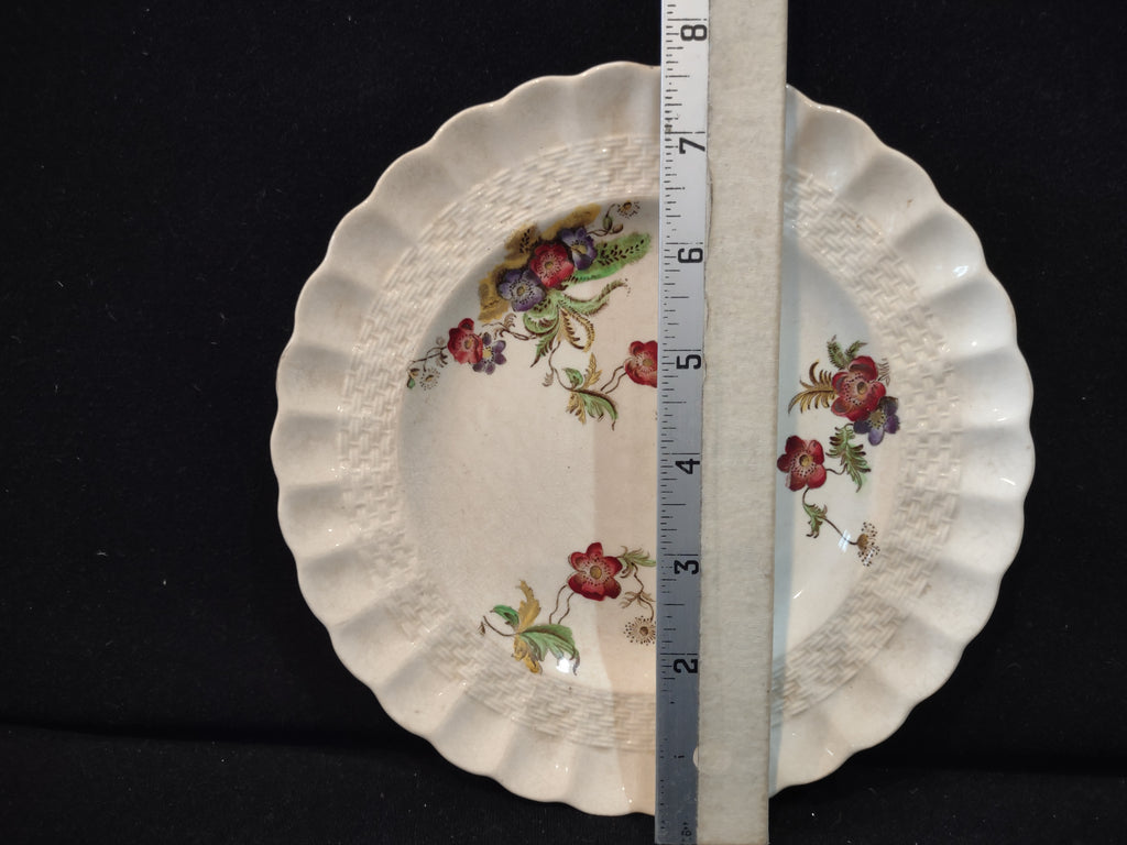 Vintage Copeland Spode Wicker Lane Plate Crazing Earthenware England [6556]