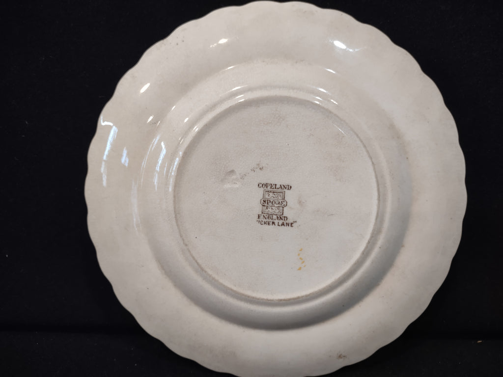 Vintage Copeland Spode Wicker Lane Plate Crazing Earthenware England [6556]