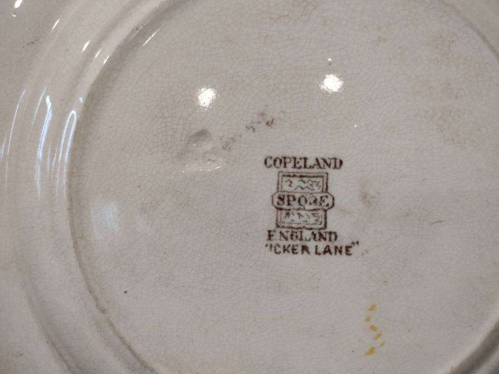Vintage Copeland Spode Wicker Lane Plate Crazing Earthenware England [6556]