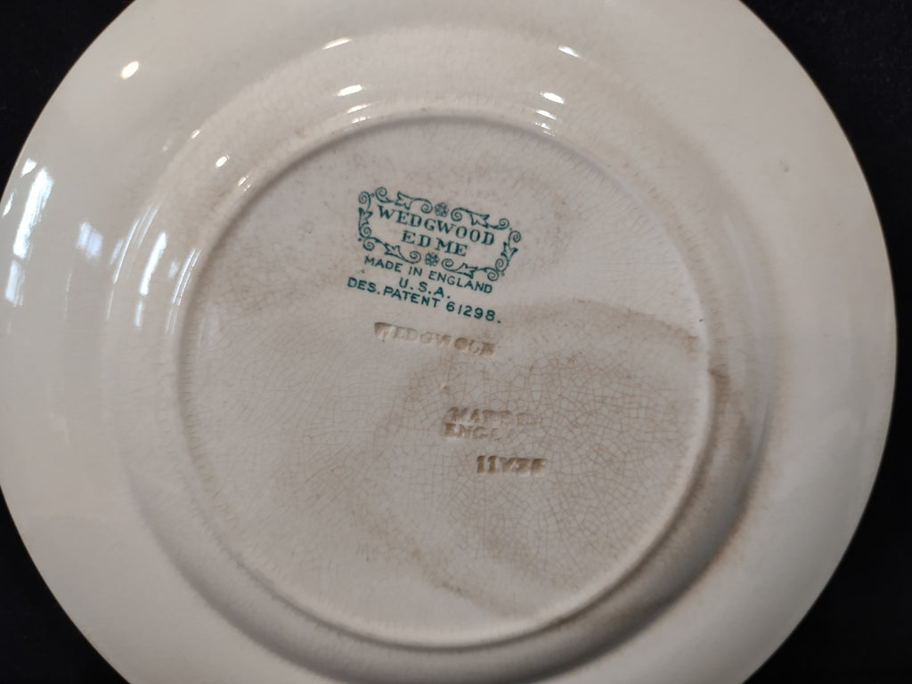 Vintage Wedgwood Edme Plate x 2 Crazing Stain Earthenware England [6557]