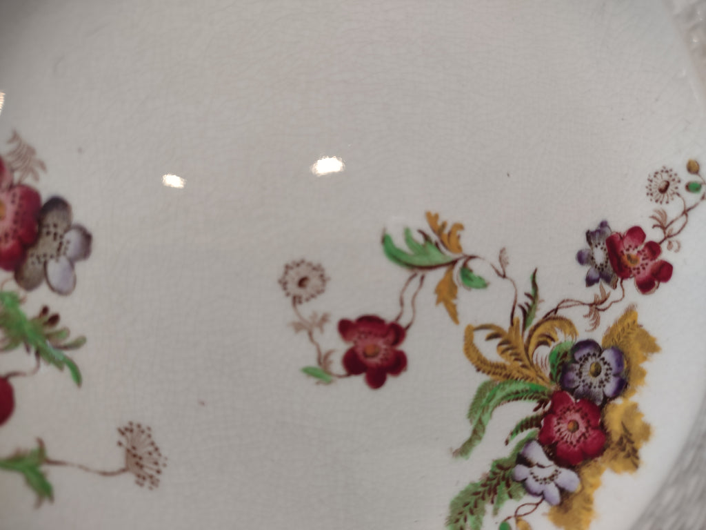 Vintage Spode Wicker Lane Plate Crazing Earthenware England [6558]