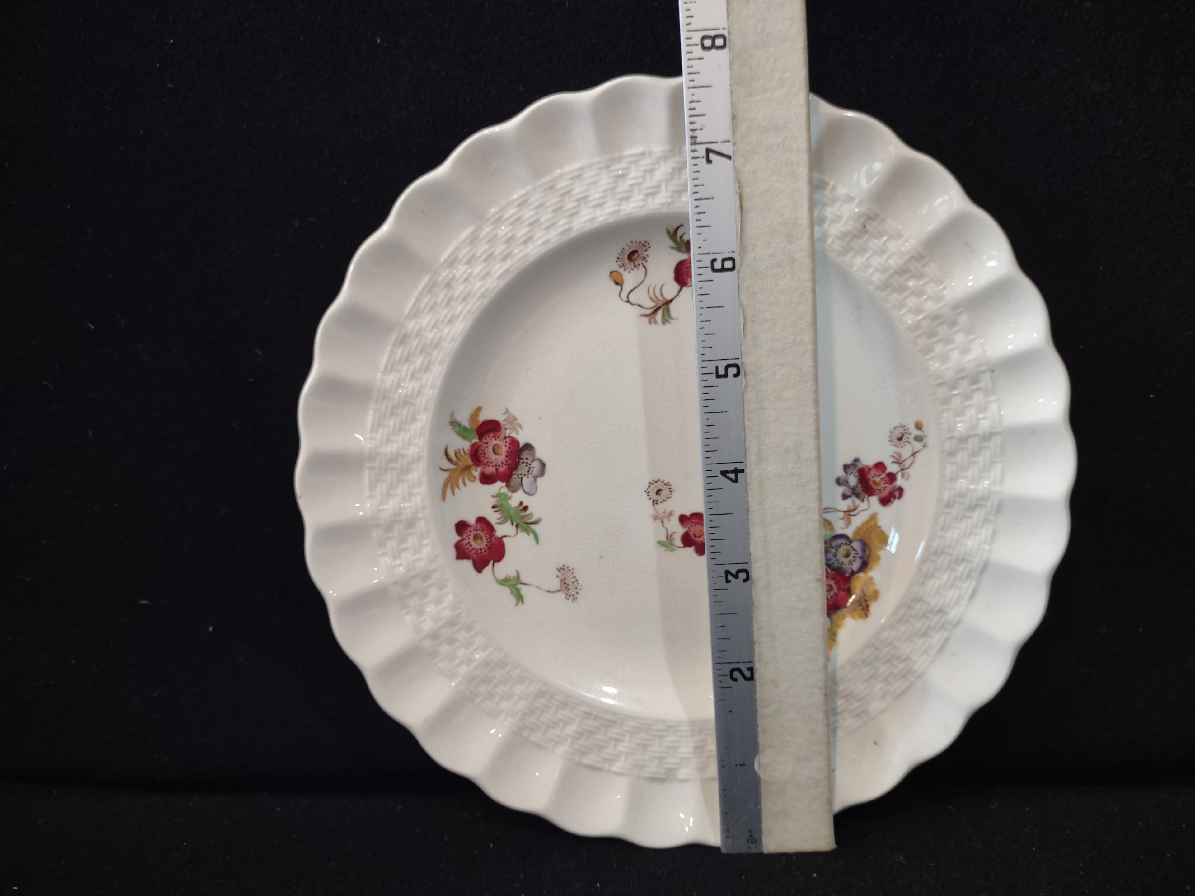 Vintage Spode Wicker Lane Plate Crazing Earthenware England [6558]
