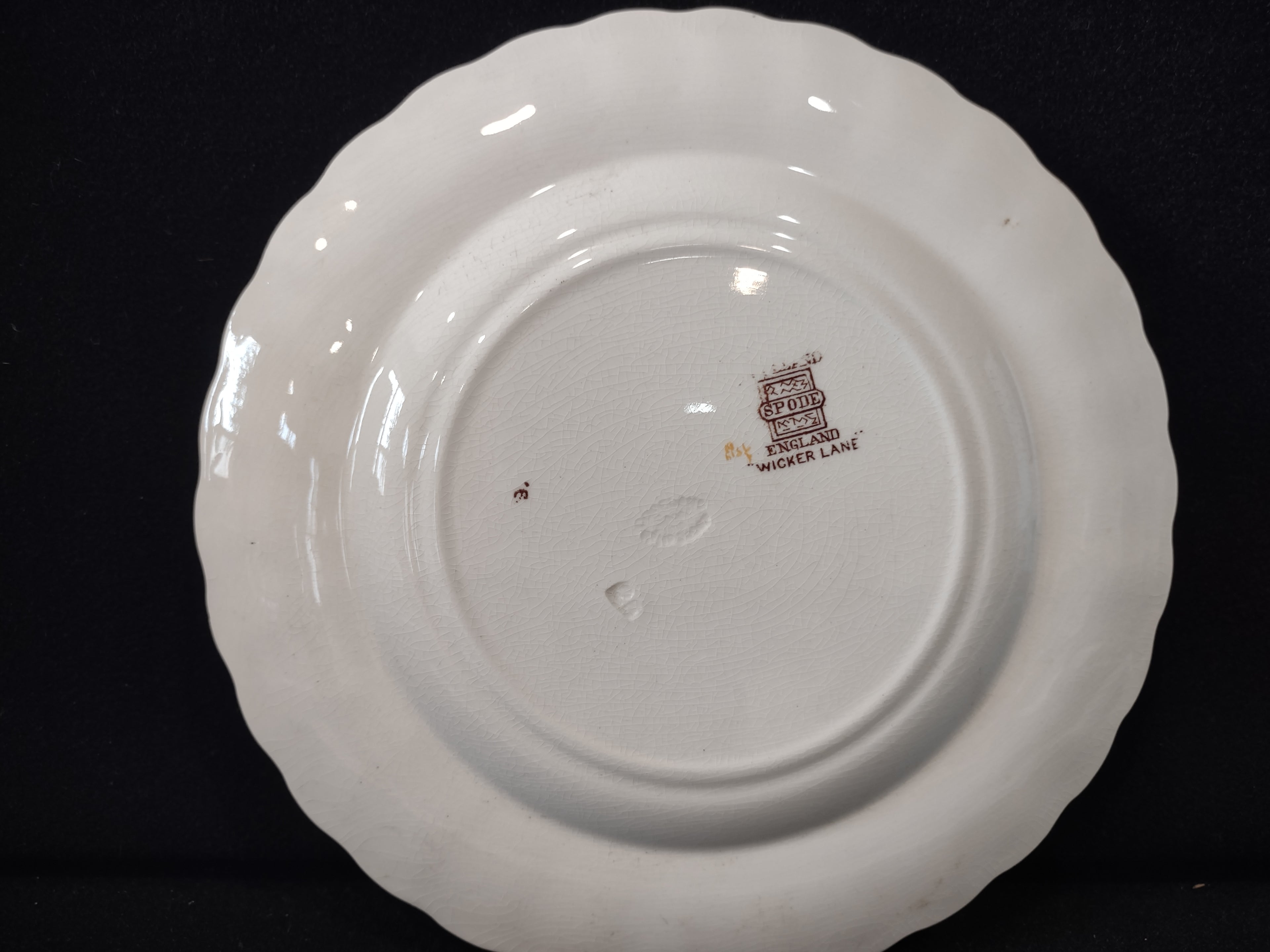 Vintage Spode Wicker Lane Plate Crazing Earthenware England [6558]