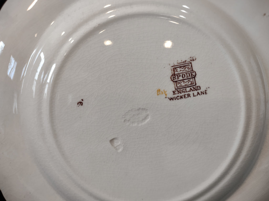 Vintage Spode Wicker Lane Plate Crazing Earthenware England [6558]