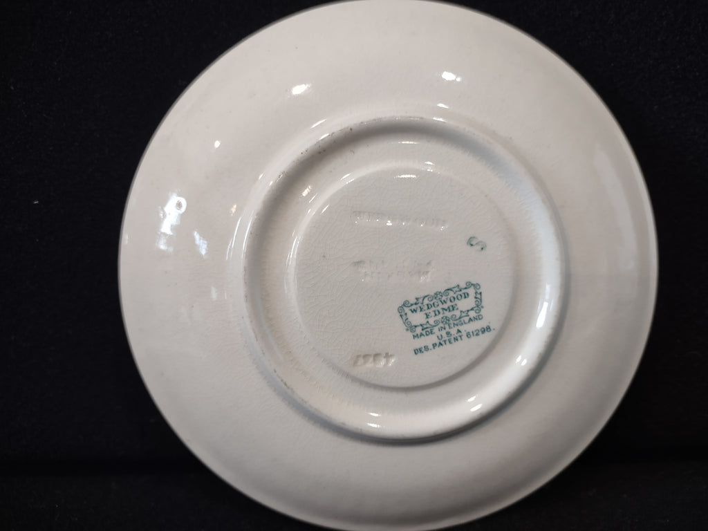 Vintage Wedgwood Edme Saucer White Ribbed Crazing Earthenware England [6559]