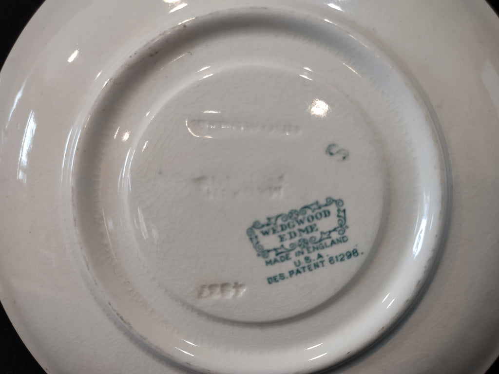 Vintage Wedgwood Edme Saucer White Ribbed Crazing Earthenware England [6559]