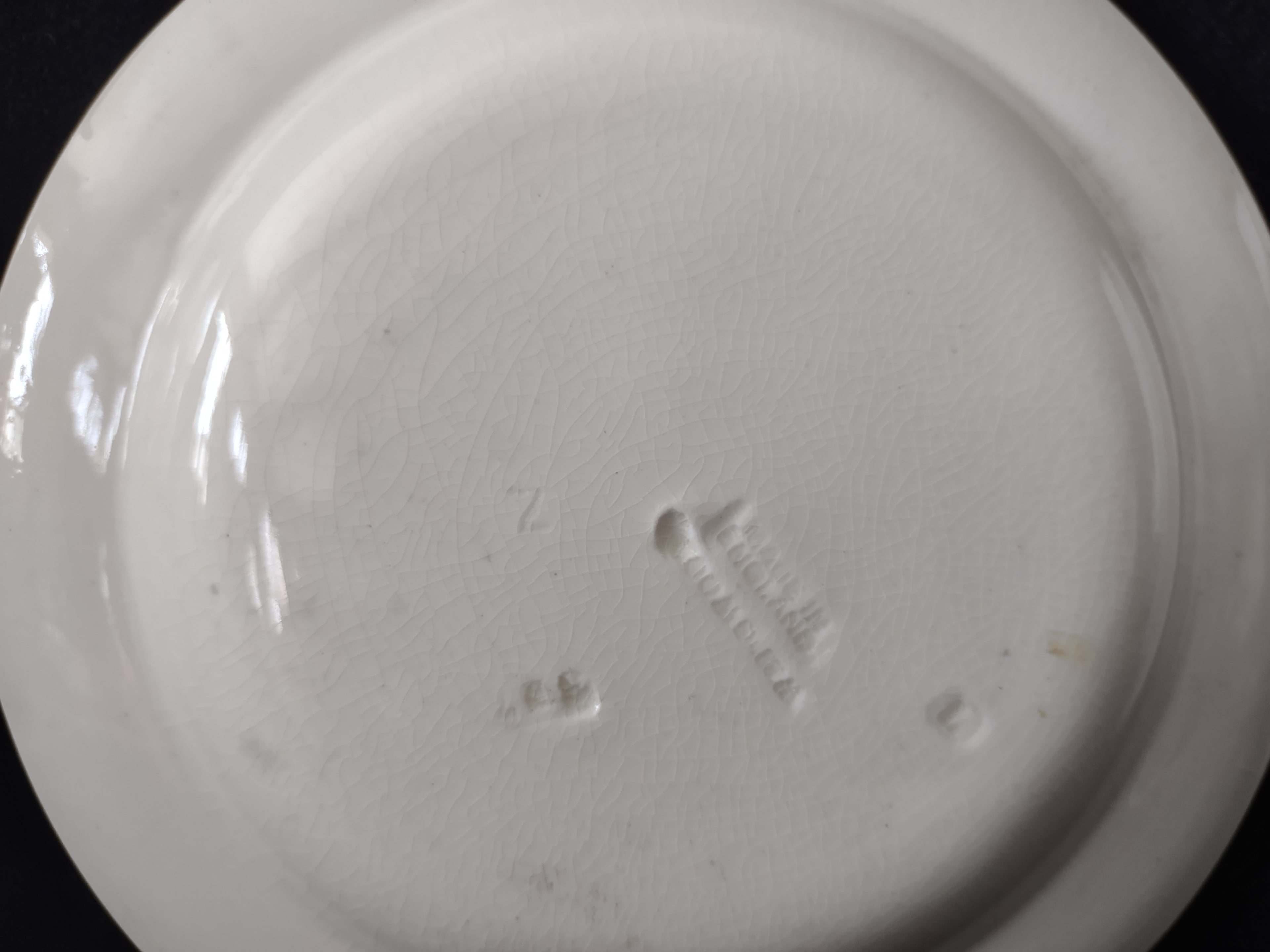 Vintage Wedgwood White Embossed Small Plate x 3 Crazing Earthenware [6561]