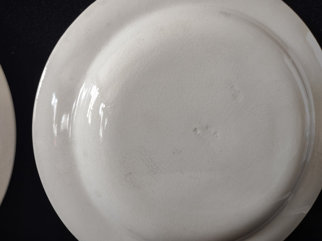 Vintage Wedgwood White Embossed Small Plate x 3 Crazing Earthenware [6561]