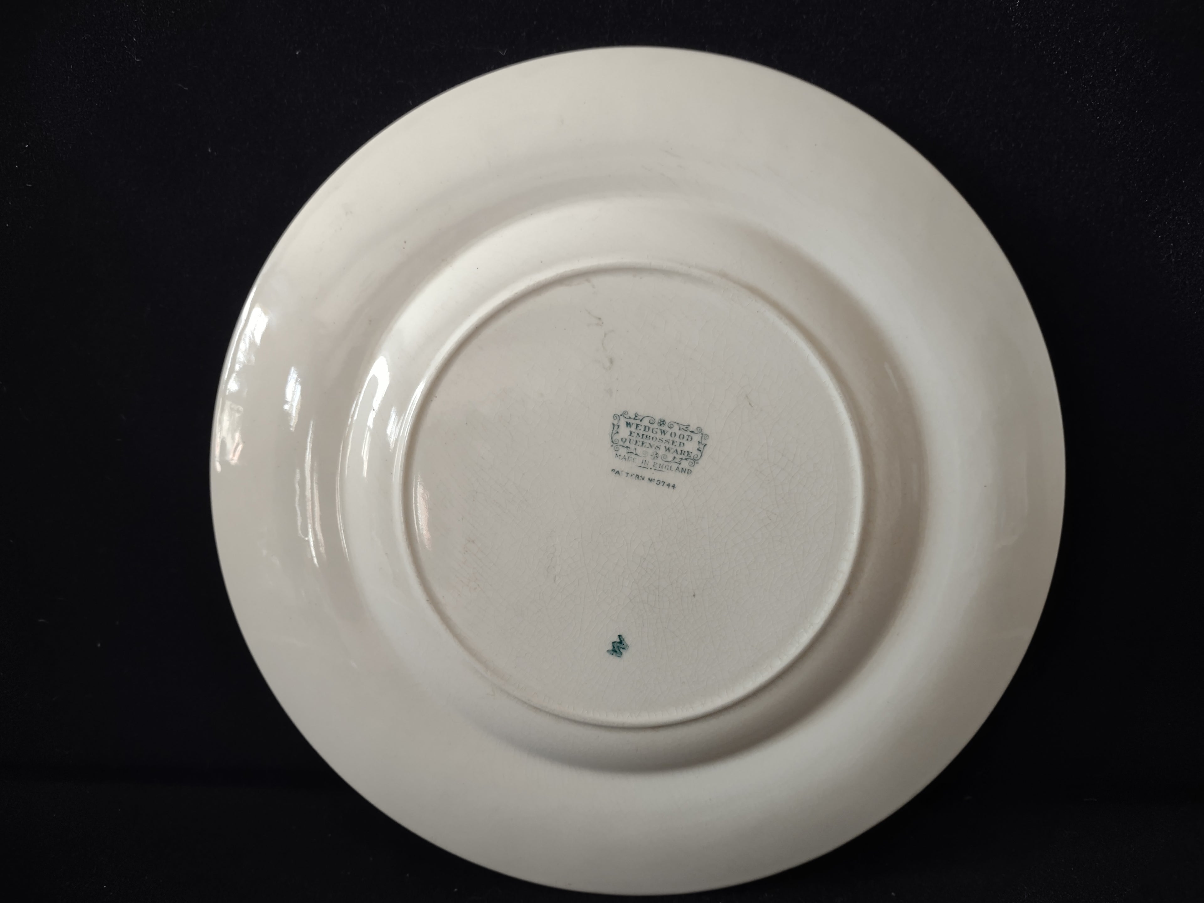 Vintage Wedgwood Queens Ware Laurel Dinner Plate 9" Crazing Earthenware [6562]