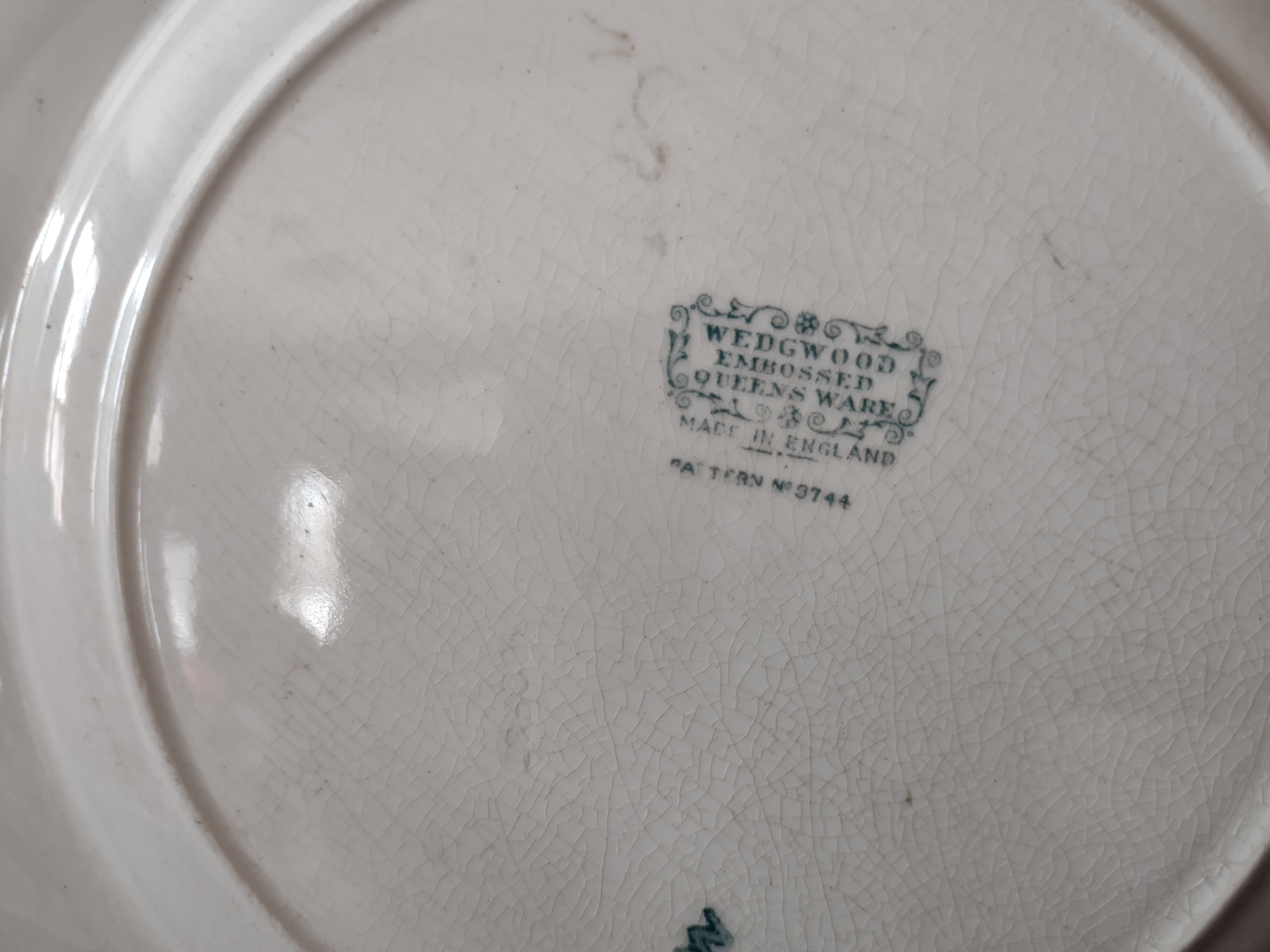 Vintage Wedgwood Queens Ware Laurel Dinner Plate 9" Crazing Earthenware [6562]