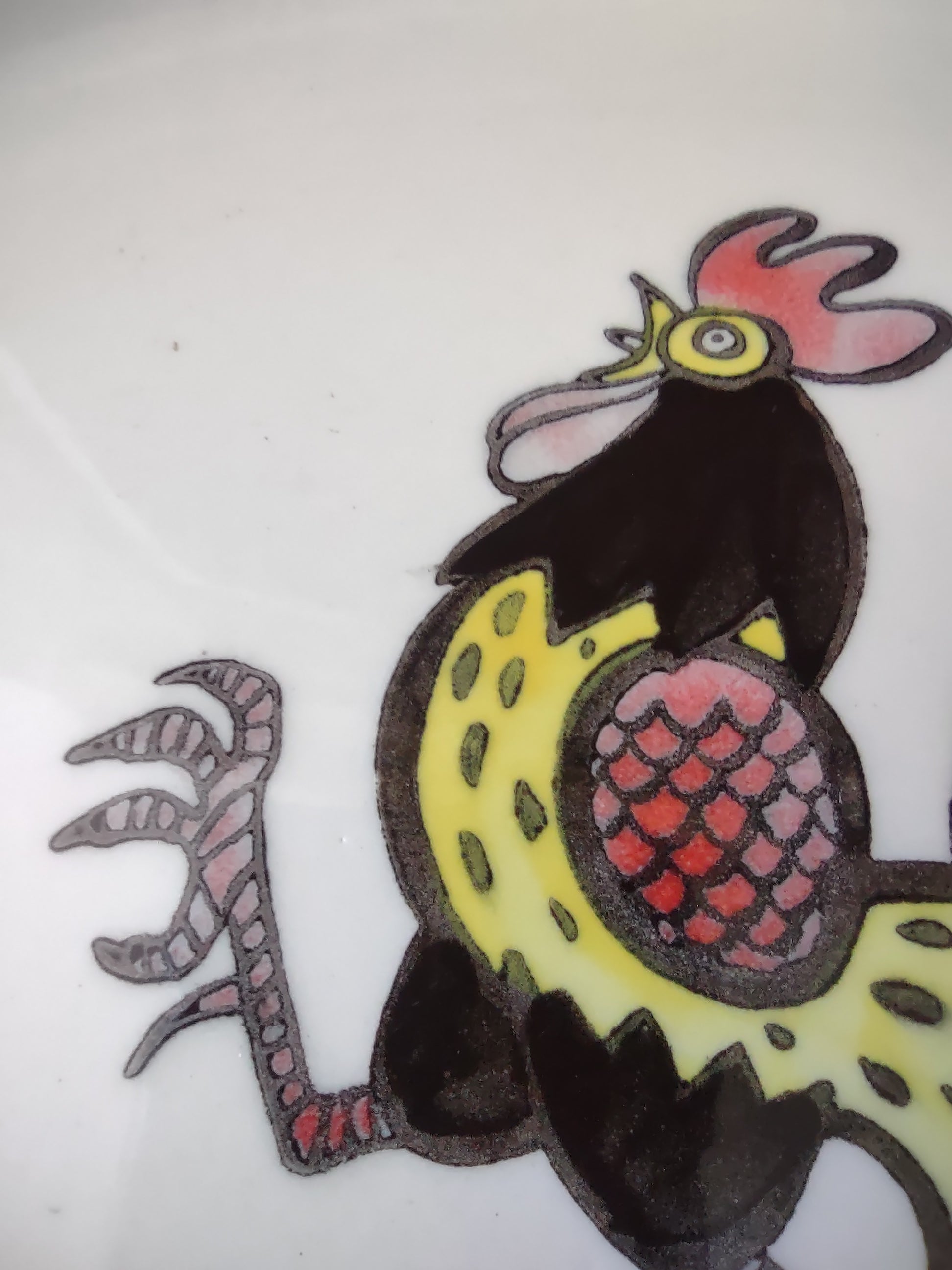 Vintage Metlox Poppytrail Red Rooster Oval Serving Platter California [6567]