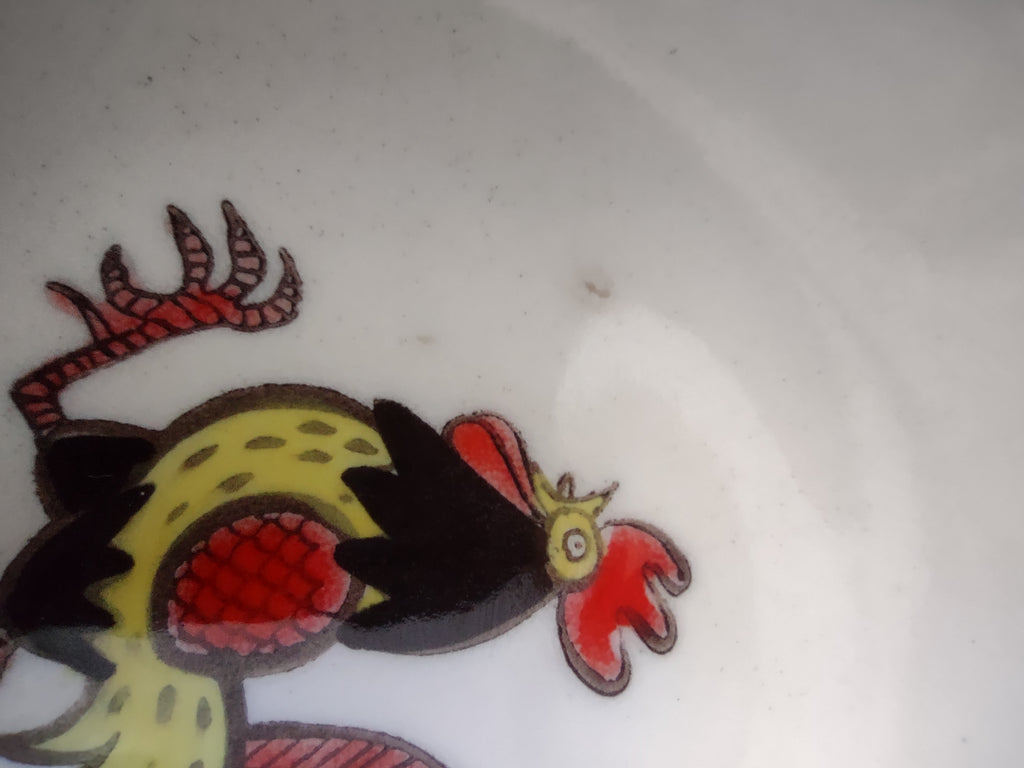 Vintage Metlox Poppytrail Red Rooster Berry Bowls Set of 4 Cream [6570]