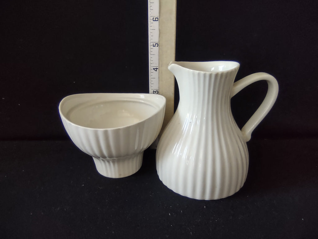 Vintage Ernest Sohn Creations Ribbed Cream & Sugar Set No Lid [6575]