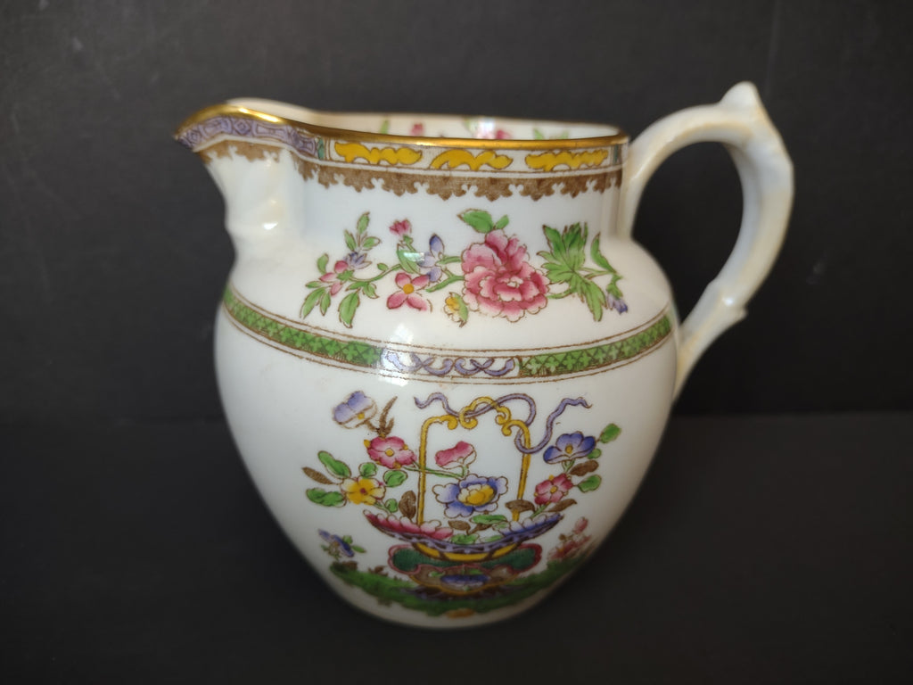 Vintage Spode Old Bow Cream Pitcher Floral Chinoiserie [6632]