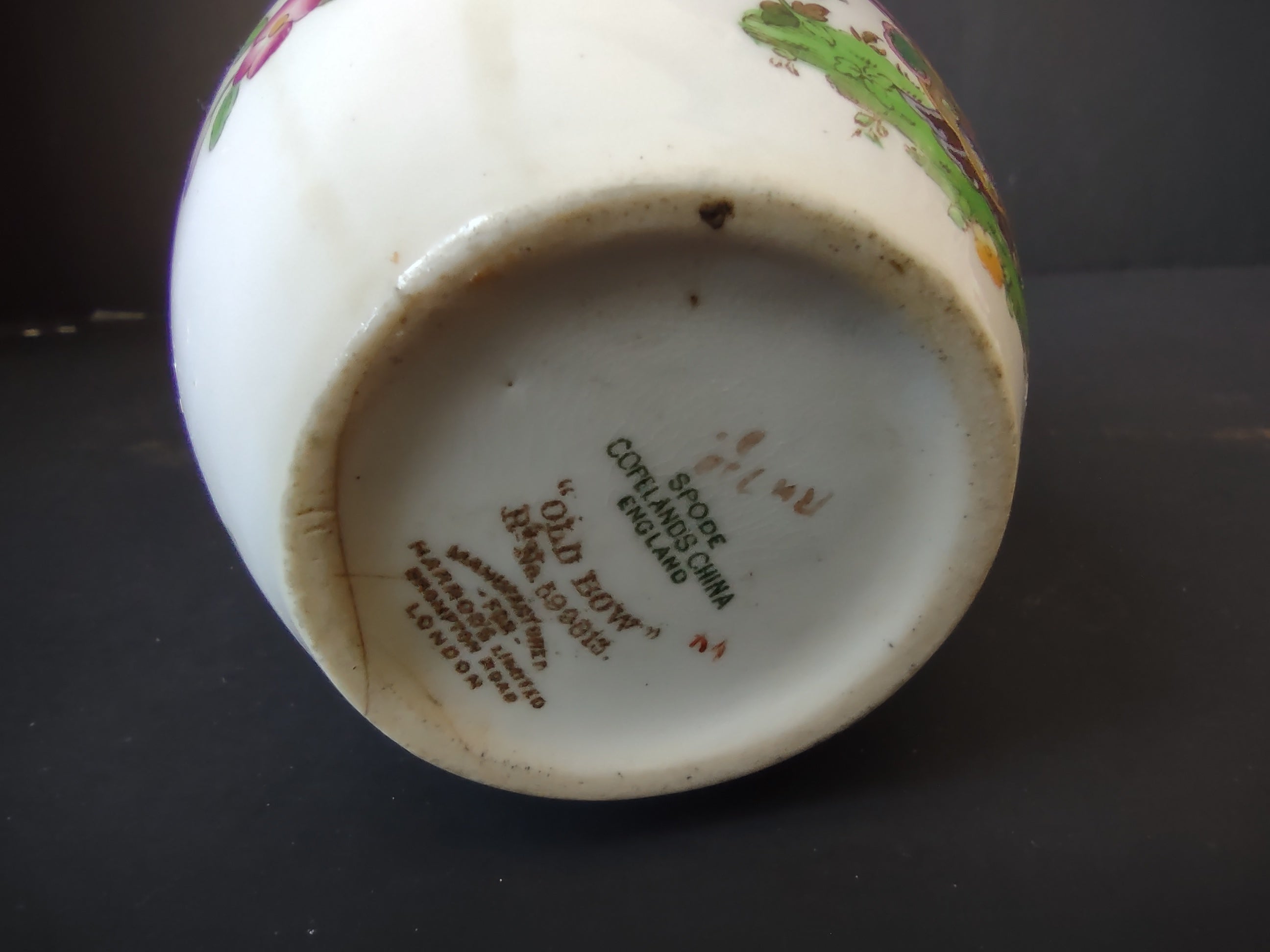 Vintage Spode Old Bow Cream Pitcher Floral Chinoiserie [6632]