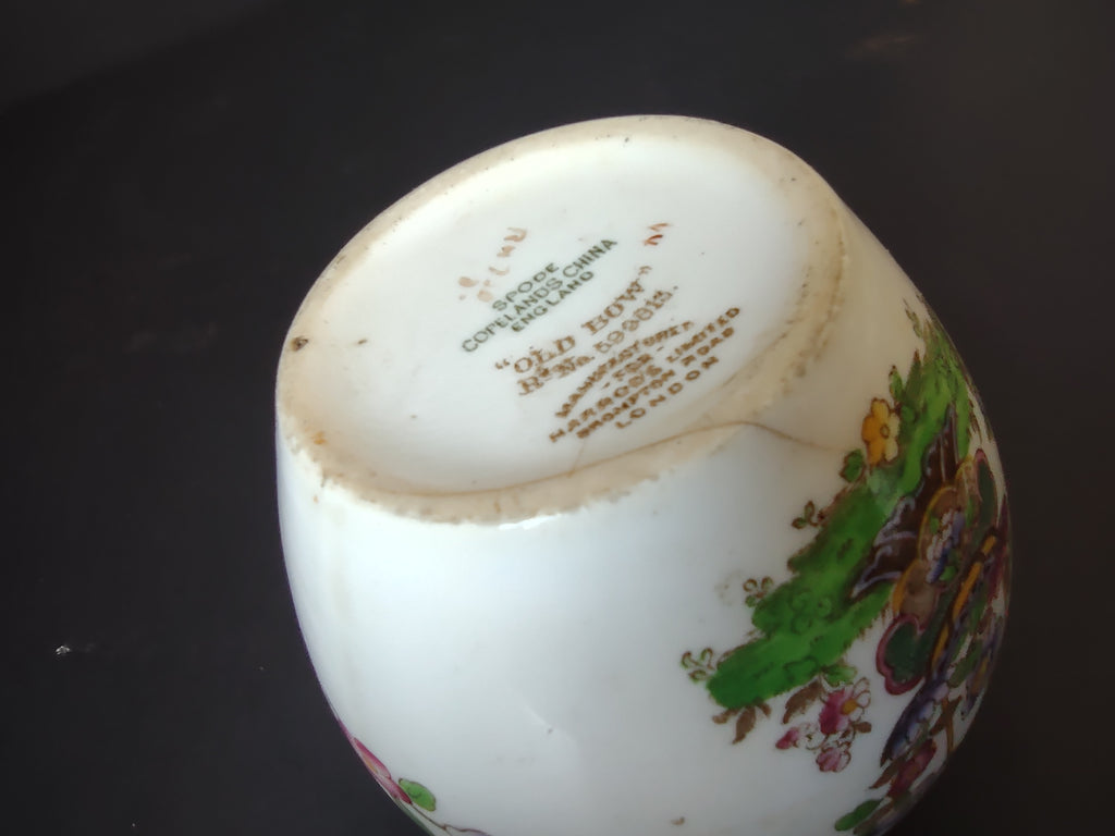 Vintage Spode Old Bow Cream Pitcher Floral Chinoiserie [6632]