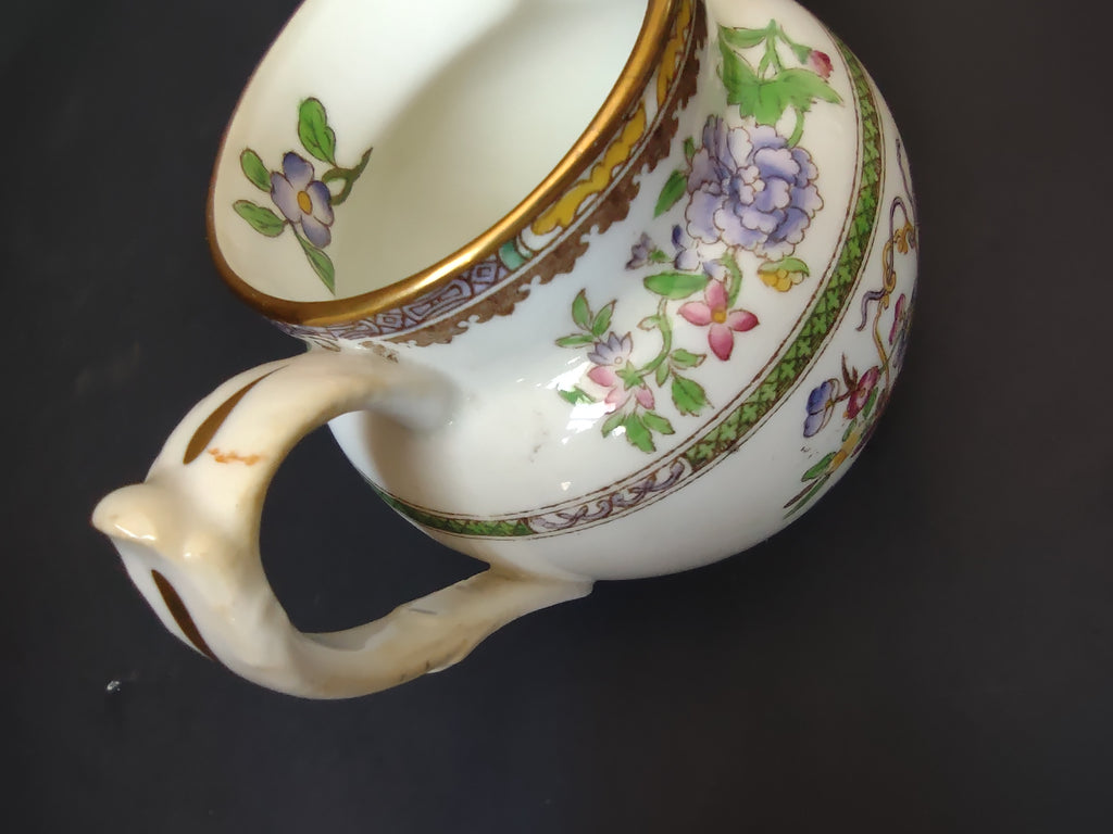 Vintage Spode Old Bow Cream Pitcher Floral Chinoiserie [6632]