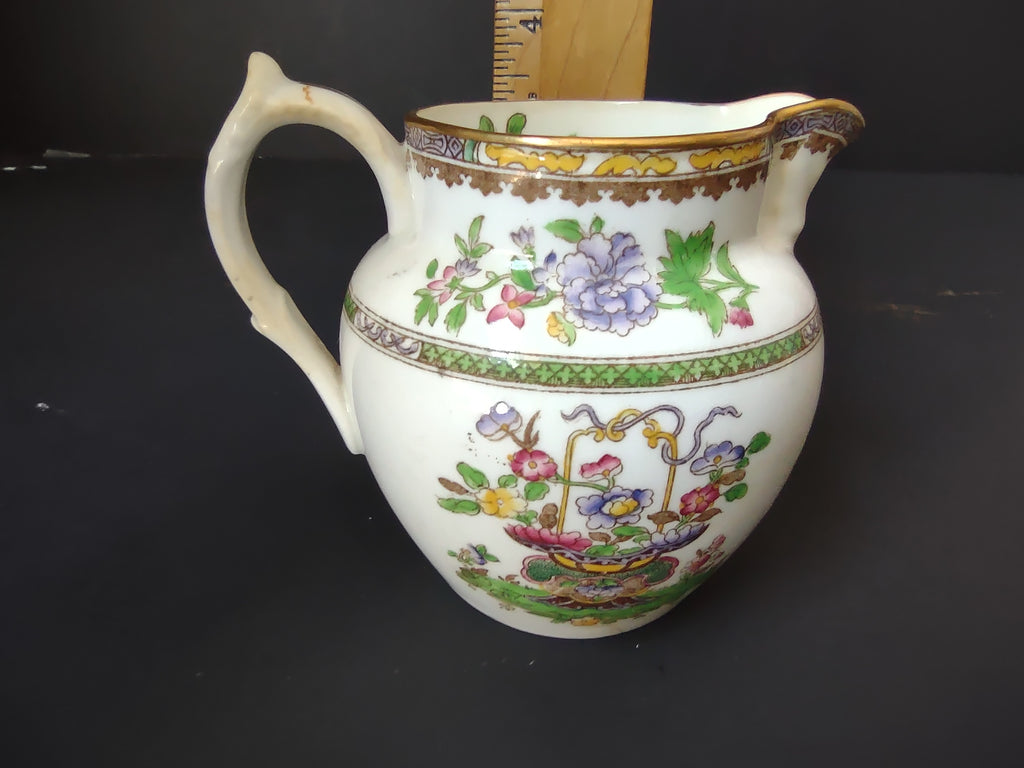 Vintage Spode Old Bow Cream Pitcher Floral Chinoiserie [6632]