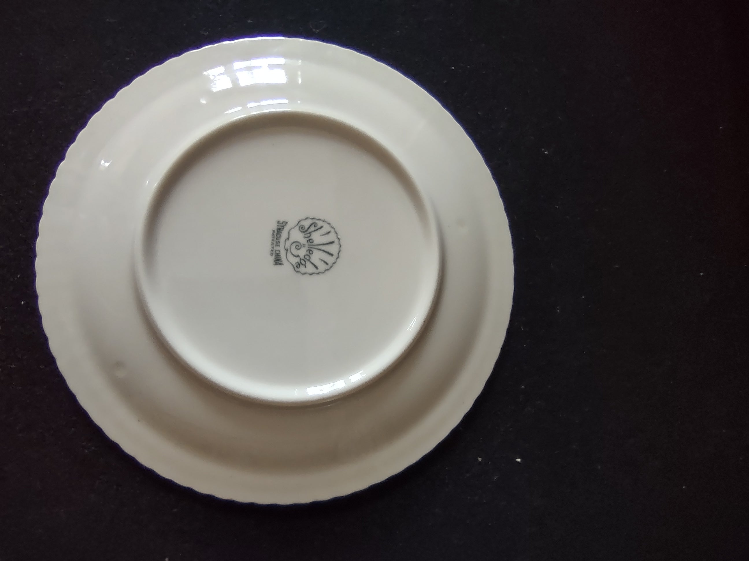 Vintage Syracuse China Shelledge White Embossed Ribbed 6in Plate [6579]
