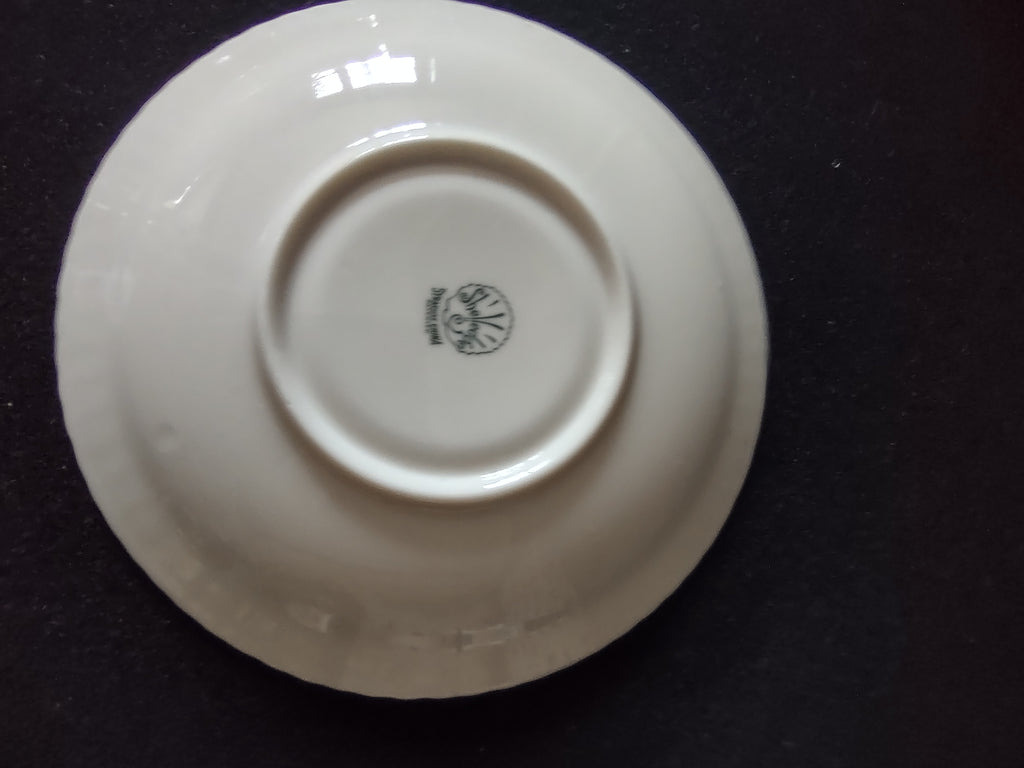 Vintage Syracuse China Shelledge White Embossed Cup and Saucer Set [6581]