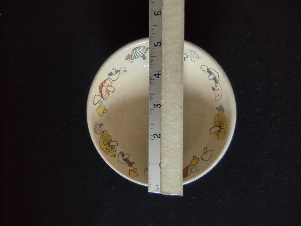 Vintage Franciscan Mushroom Pattern Stoneware Small Bowl Cream & Brown [6583]