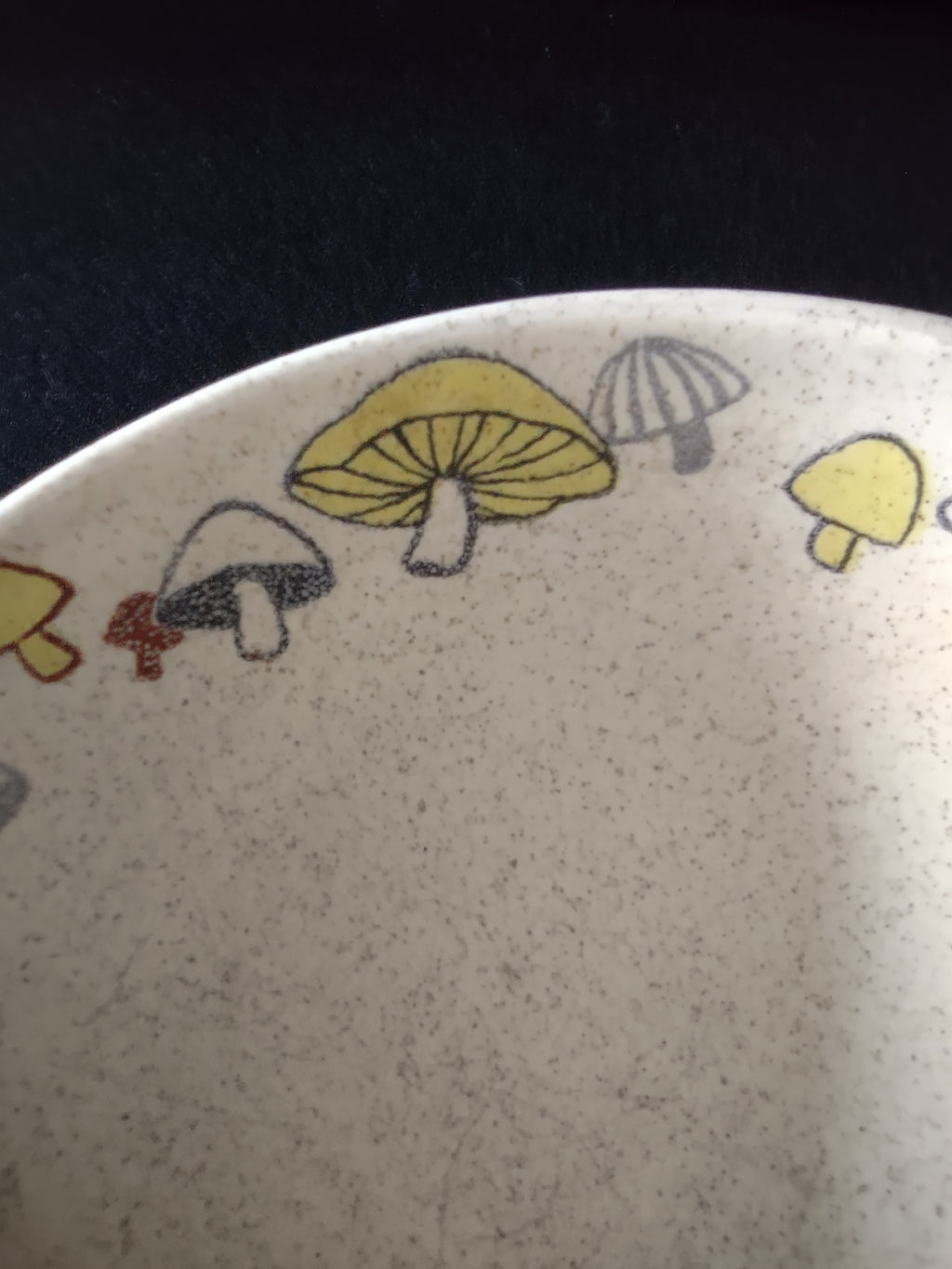 Vintage Franciscan Mushroom Pattern Stoneware Small Bowl Cream & Brown [6583]