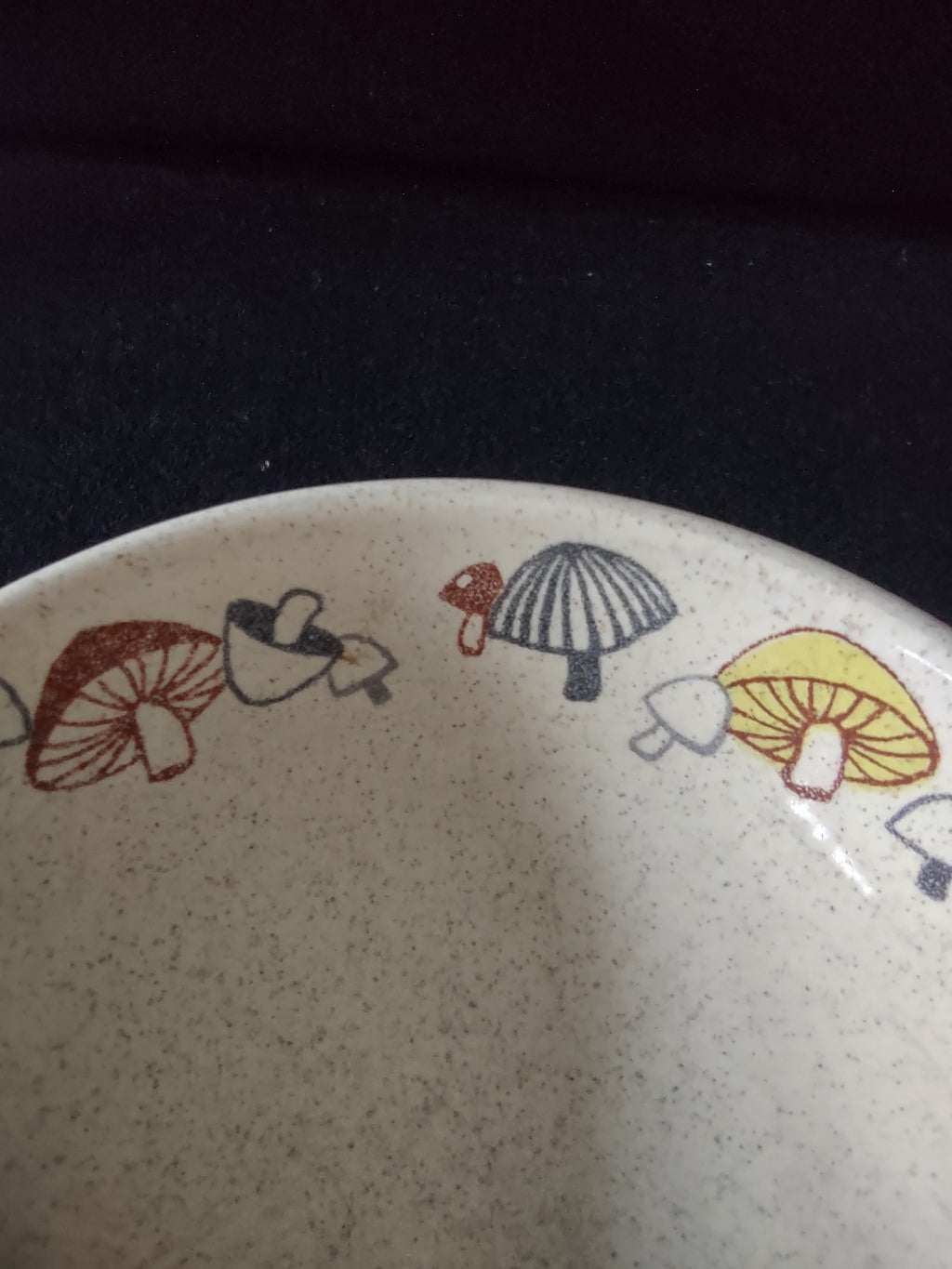 Vintage Franciscan Mushroom Pattern Stoneware Small Bowl Cream & Brown [6583]