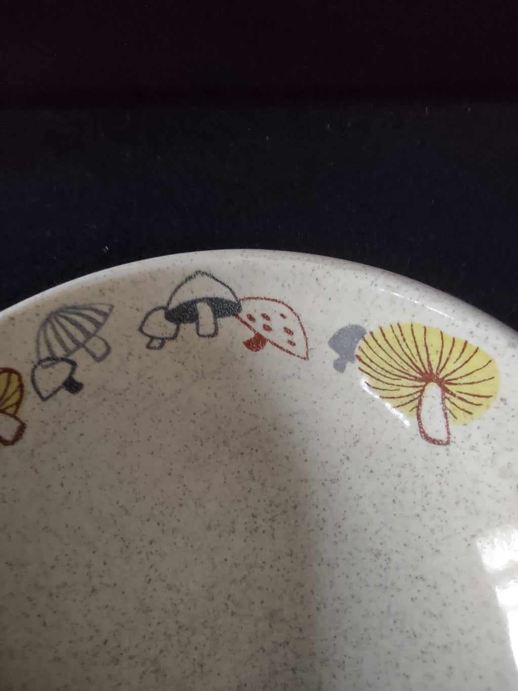 Vintage Franciscan Mushroom Pattern Stoneware Small Bowl Cream & Brown [6583]
