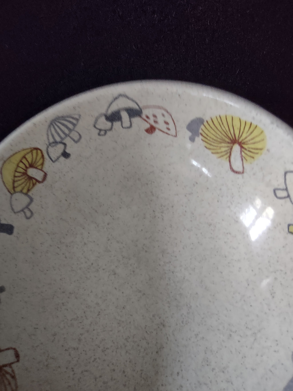 Vintage Franciscan Mushroom Pattern Stoneware Small Bowl Cream & Brown [6583]