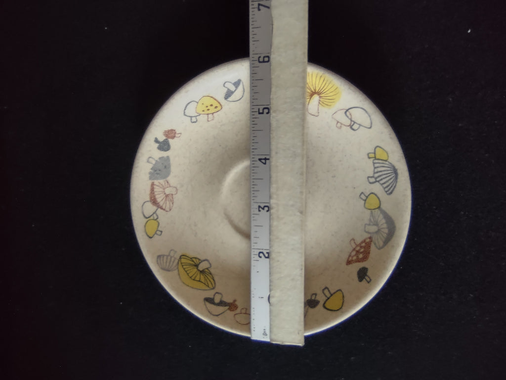 Vintage Franciscan Mushroom Pattern Stoneware Saucer Cream & Brown [6584]