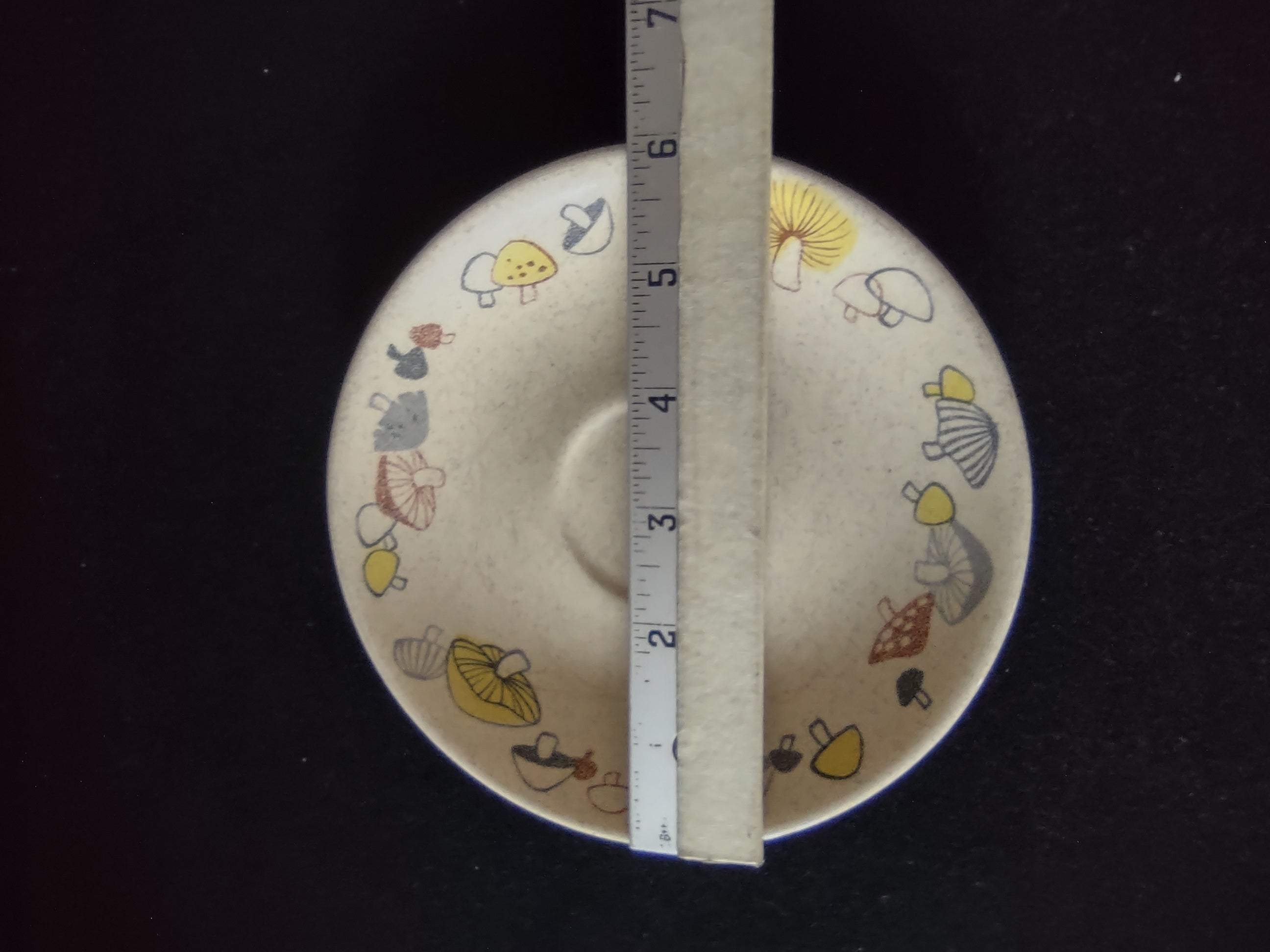 Vintage Franciscan Mushroom Pattern Stoneware Saucer Cream & Brown [6584]