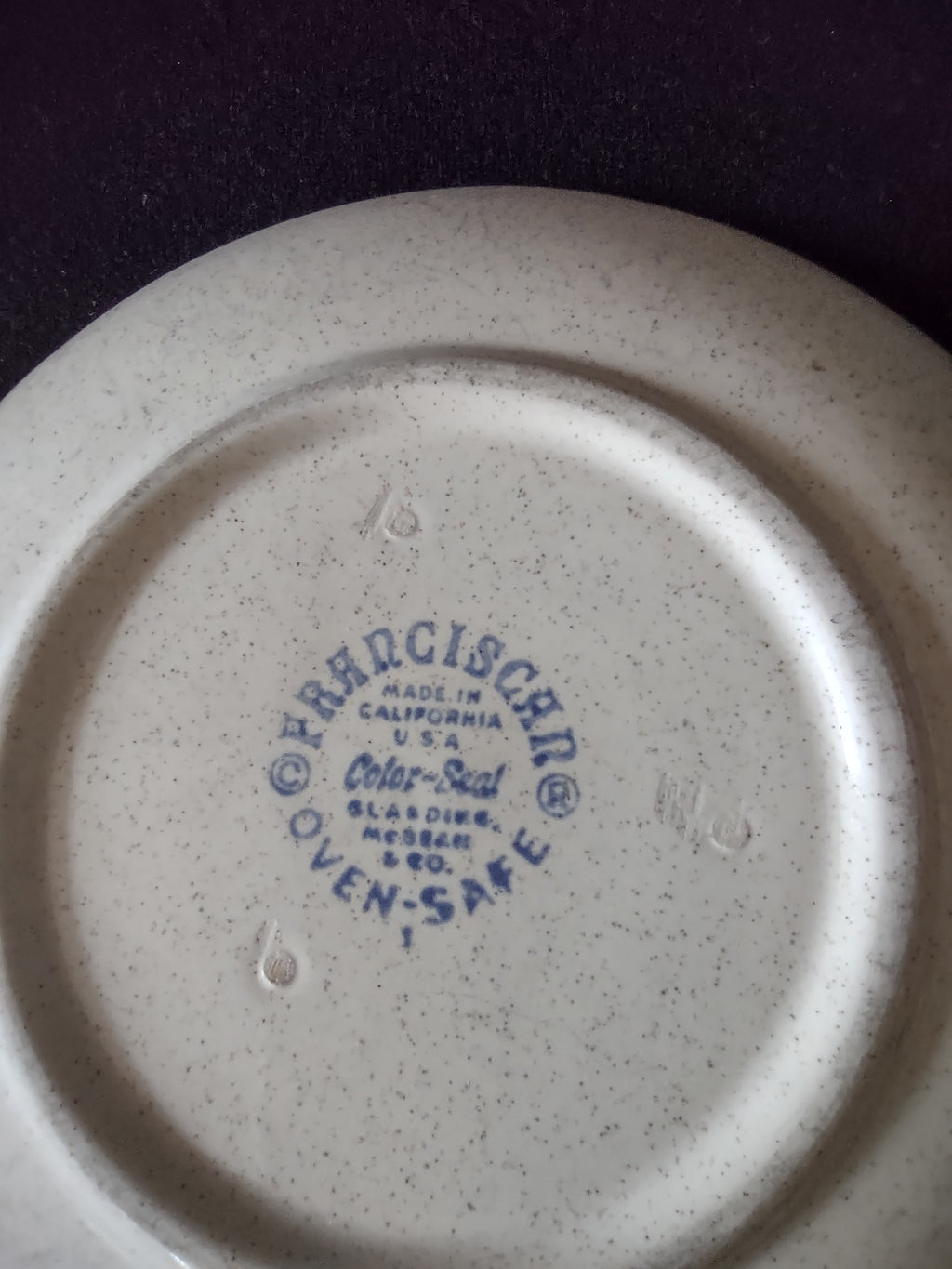 Vintage Franciscan Mushroom Pattern Stoneware Saucer Cream & Brown [6584]
