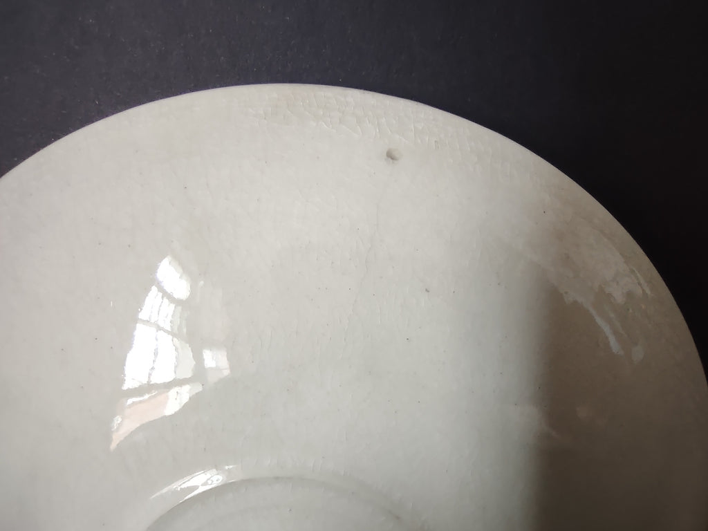 Vintage Arklow Pottery Shamrock Cup & Saucer Ireland Souvenir Green CRAZING [6630]