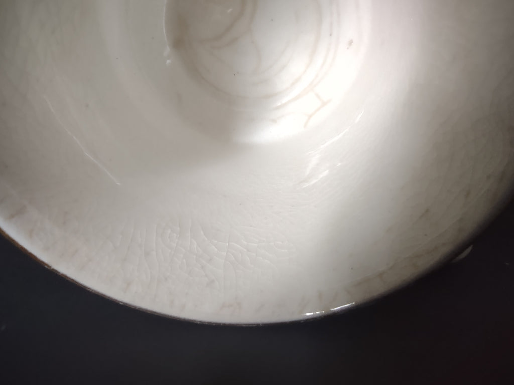 Vintage Arklow Pottery Shamrock Cup & Saucer Ireland Souvenir Green CRAZING [6630]