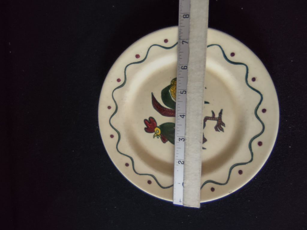 Vintage Pfaltzgraff Provincial Rooster Plate Green & Red [6585]