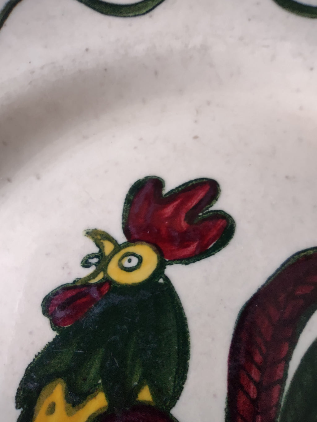 Vintage Pfaltzgraff Provincial Rooster Plate Green & Red [6585]