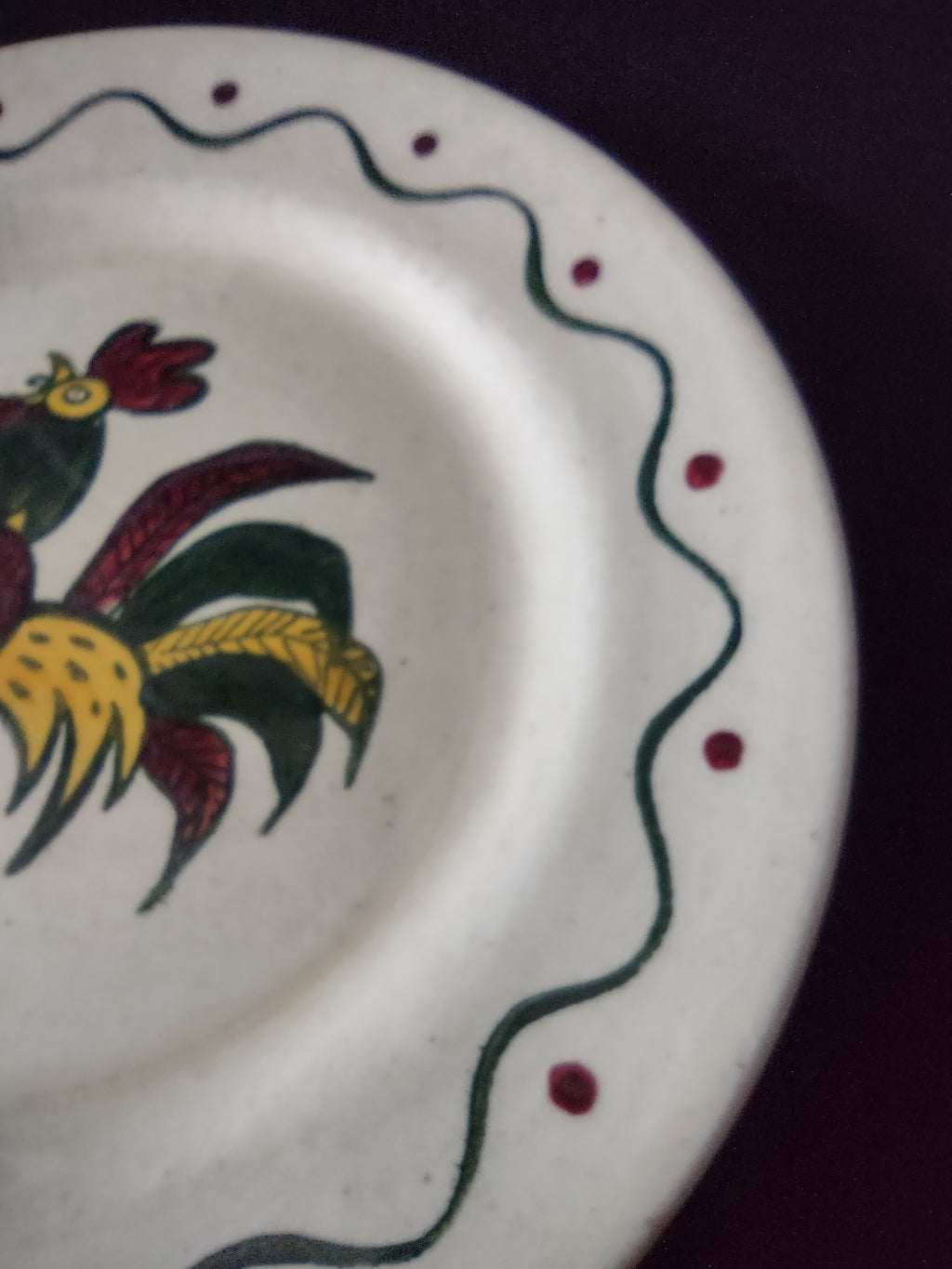 Vintage Pfaltzgraff Provincial Rooster Plate Green & Red [6585]