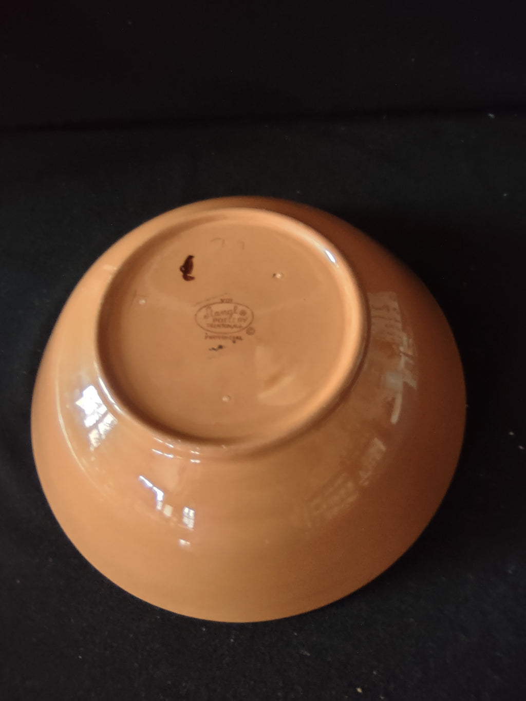 Vintage Stangl Pottery Provincial Serving Bowl Yellow & Burgundy [6593]